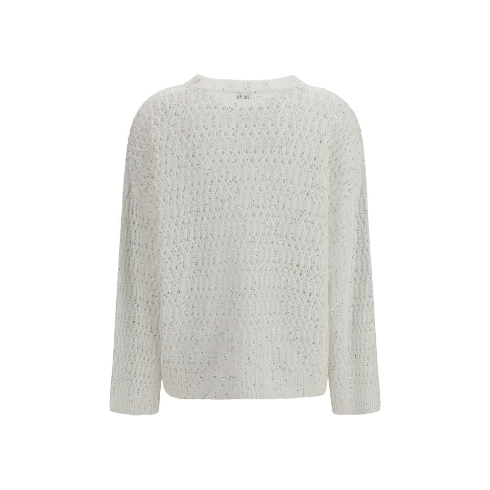 Brunello Cucinelli White Silk Women's Sweatshirt