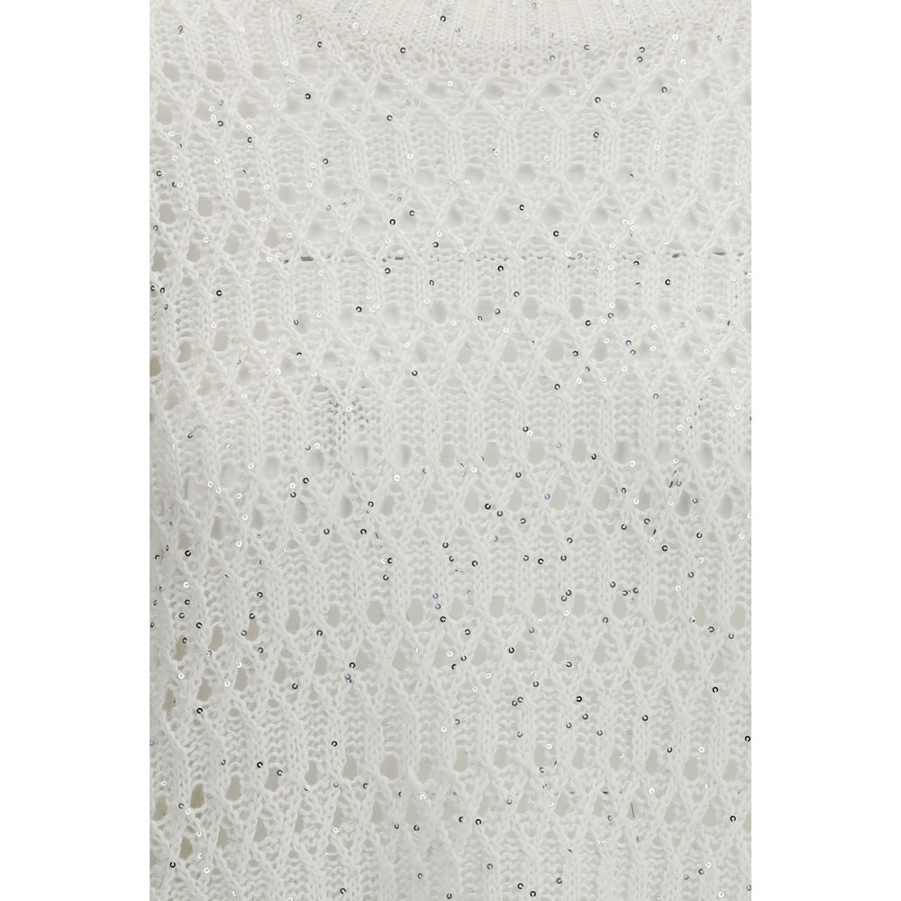 Brunello Cucinelli White Silk Women's Sweatshirt