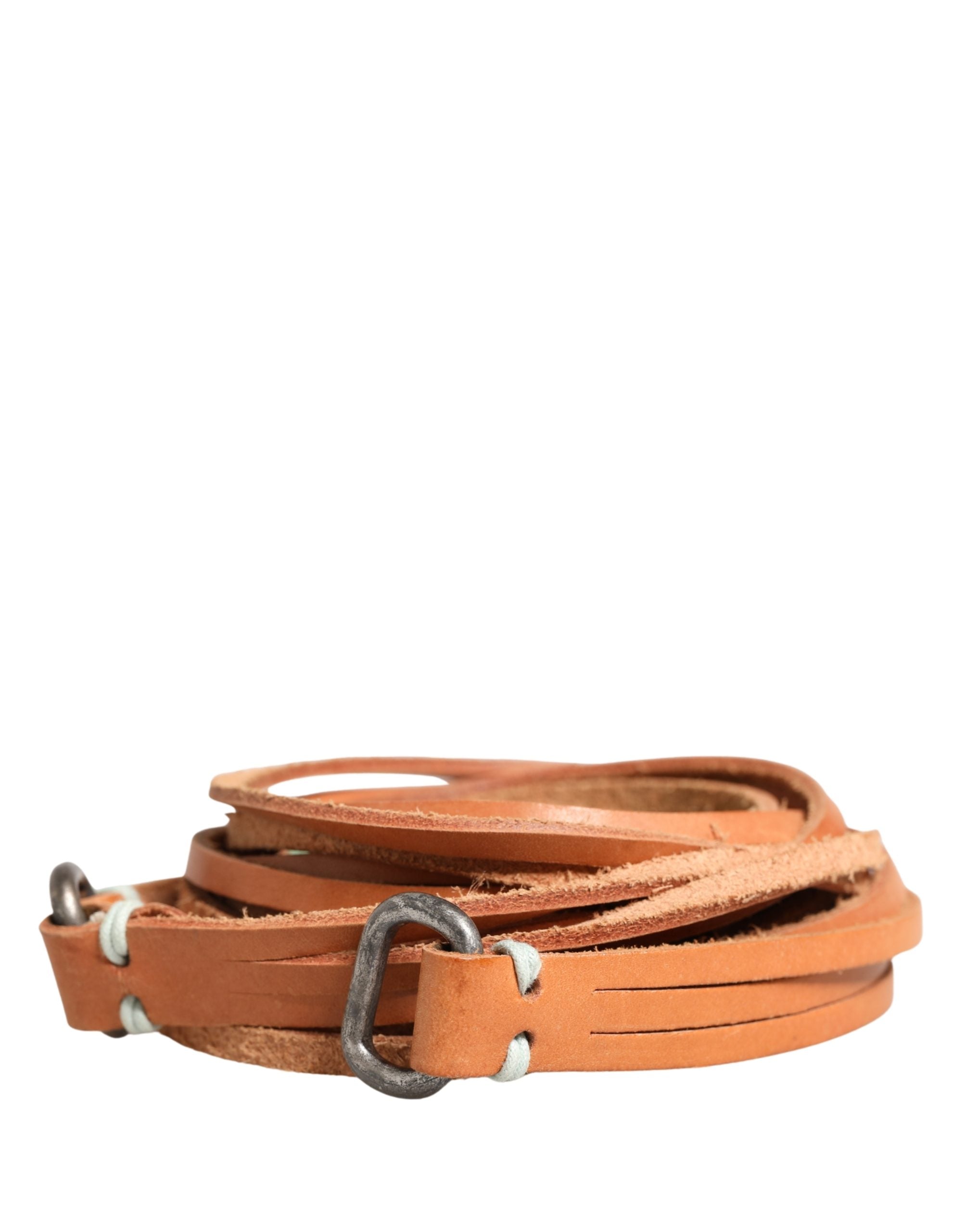 Scervino Street Brown Leather Silver Tone Buckle Waist Women's Belt