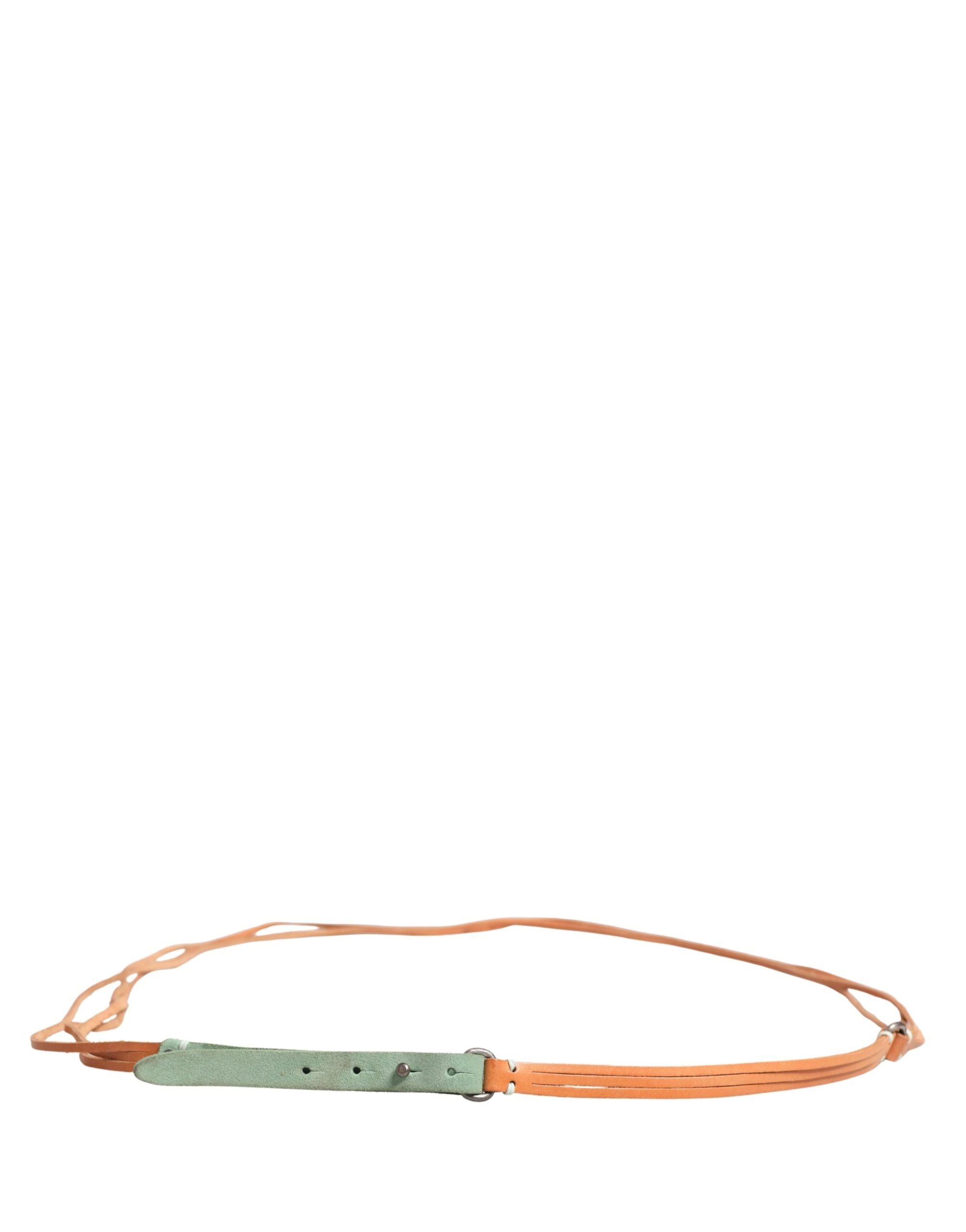 Scervino Street Brown Leather Silver Tone Buckle Waist Women's Belt