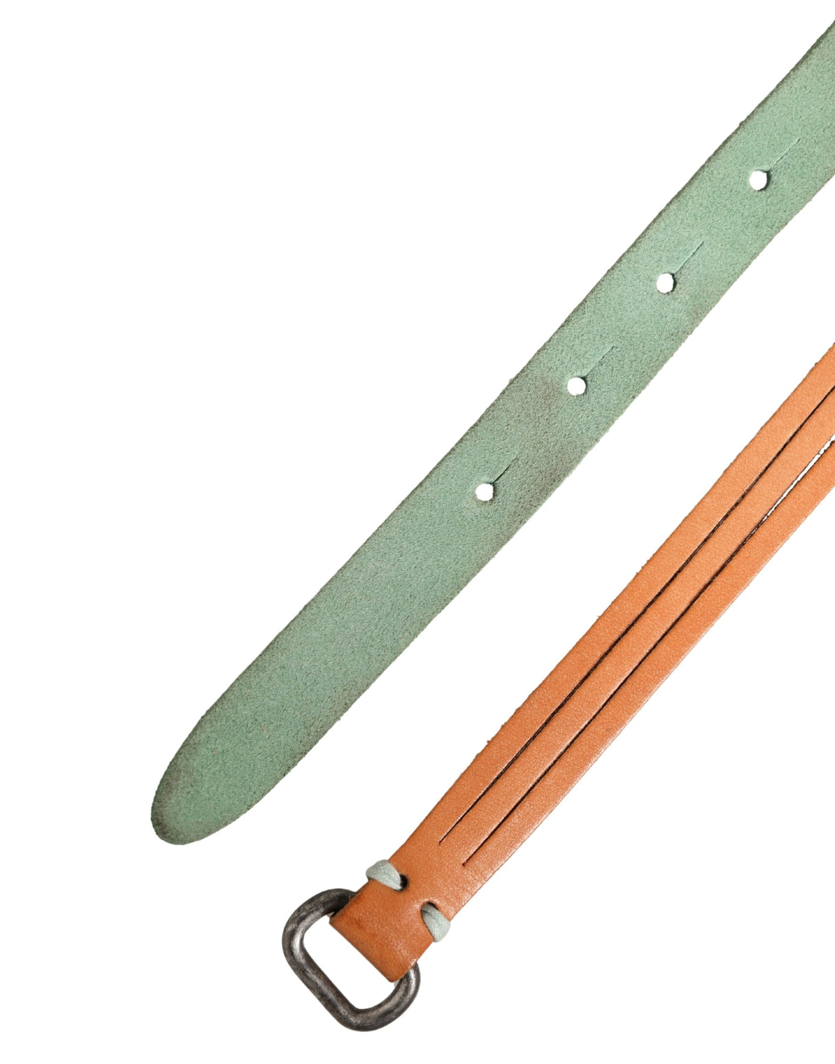 Scervino Street Brown Leather Silver Tone Buckle Waist Women's Belt