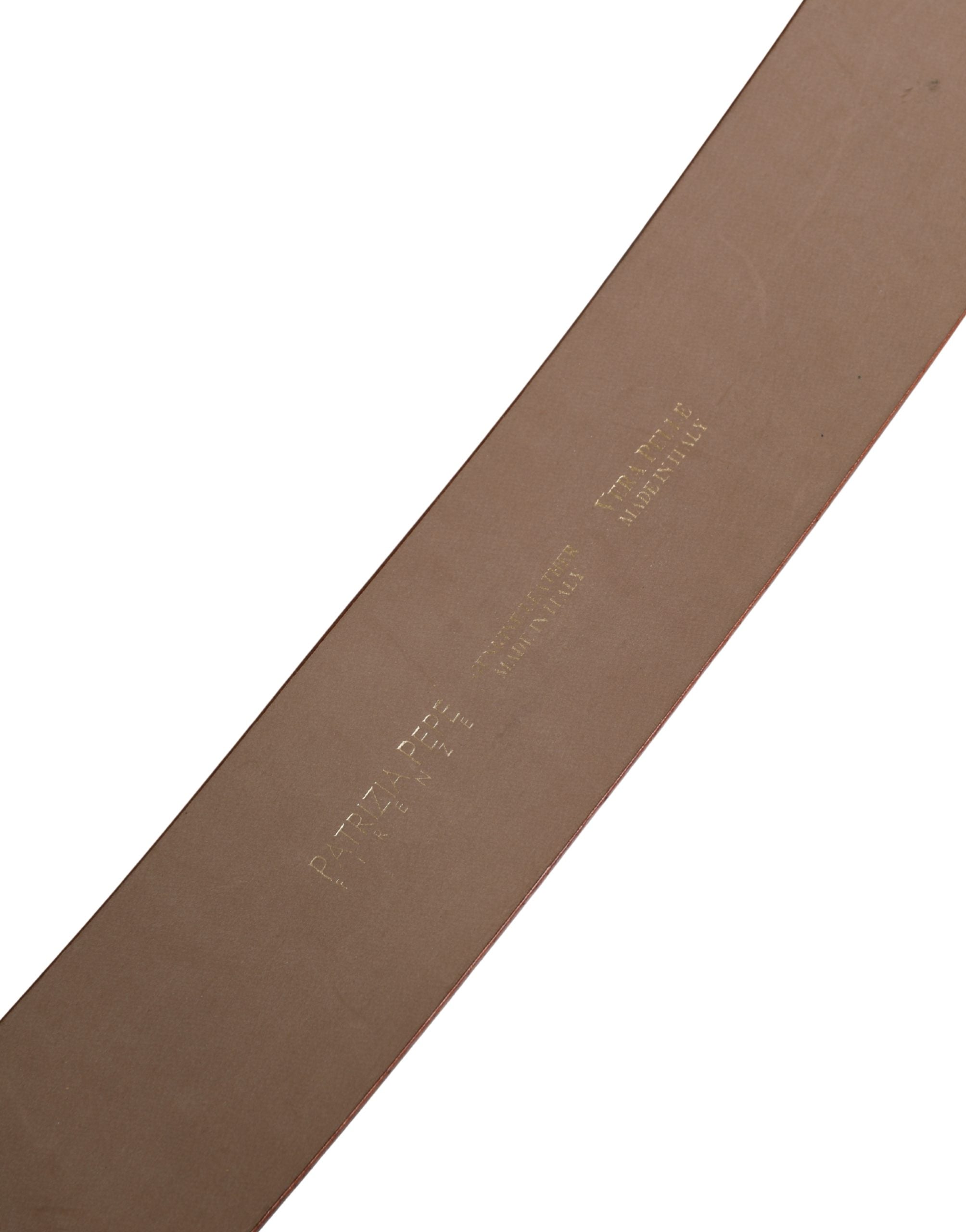 Patrizia Pepe Beige Genuine Leather Wide Waist Metal Buckle Women's Belt (Pre-Owned)