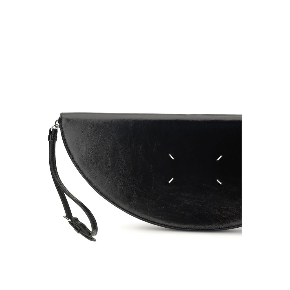 Maison Margiela Black Calf Leather Bos Taurus Clutch Women's Bag