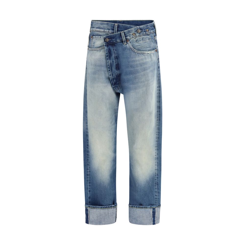 R13 Blue Cotton Straight-Leg Women's Jeans