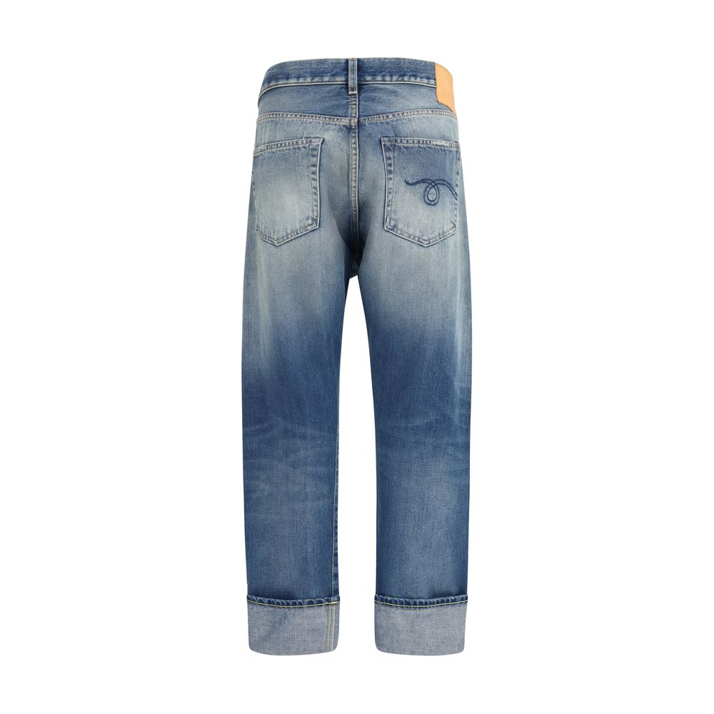 R13 Blue Cotton Straight-Leg Women's Jeans