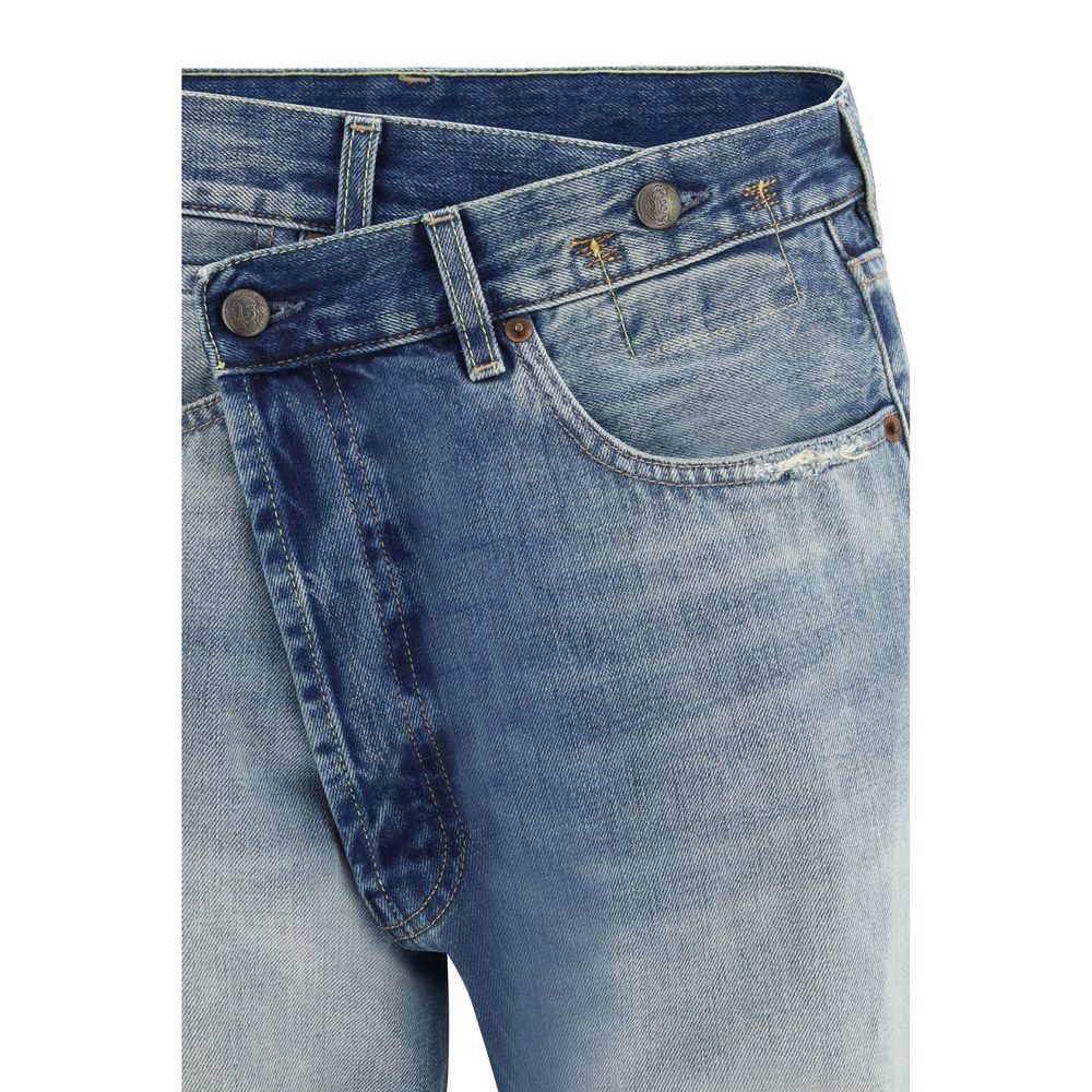R13 Blue Cotton Straight-Leg Women's Jeans