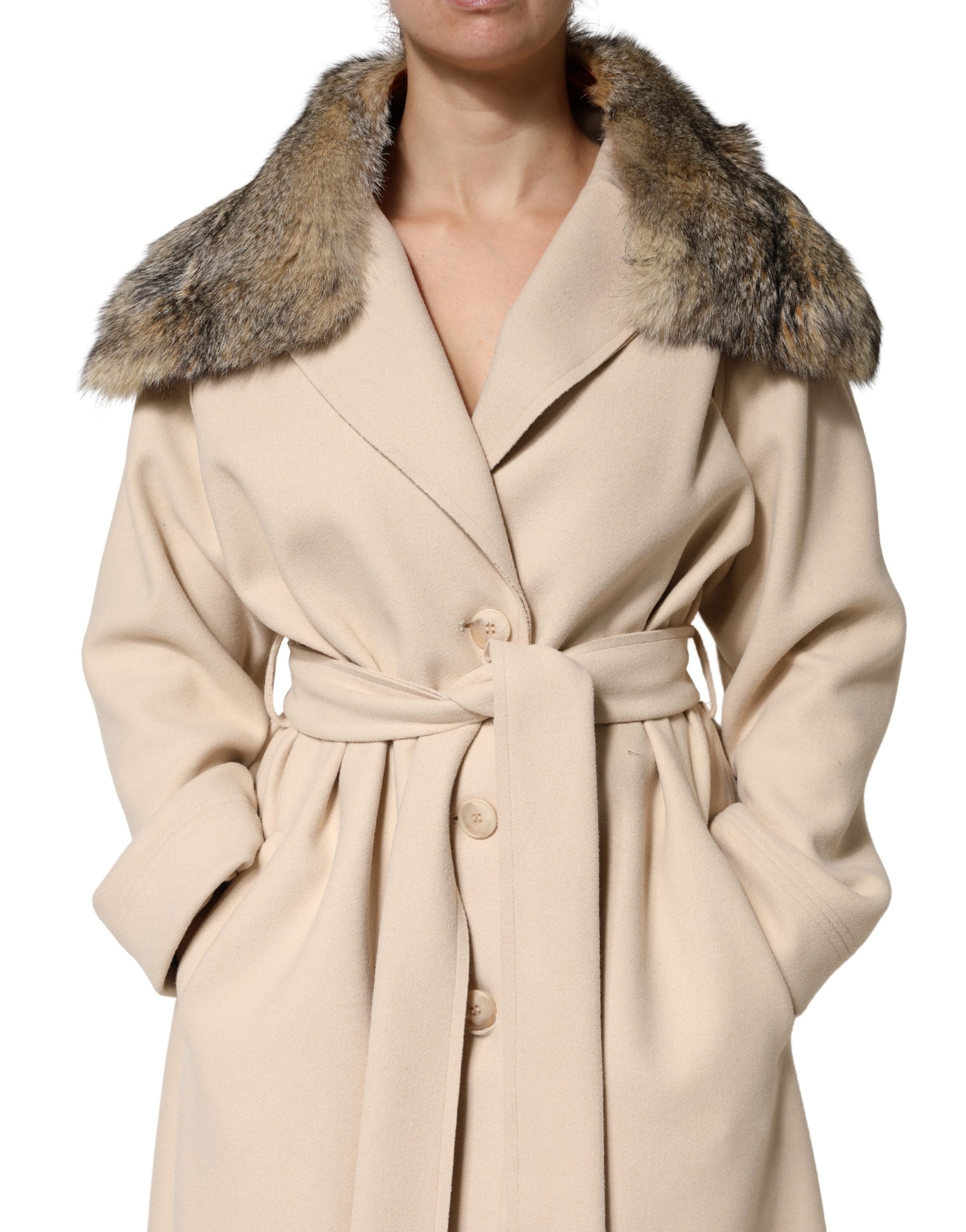 Dolce & Gabbana Brown Fur Shoulder Collar Neck Wrap Women's Scarf