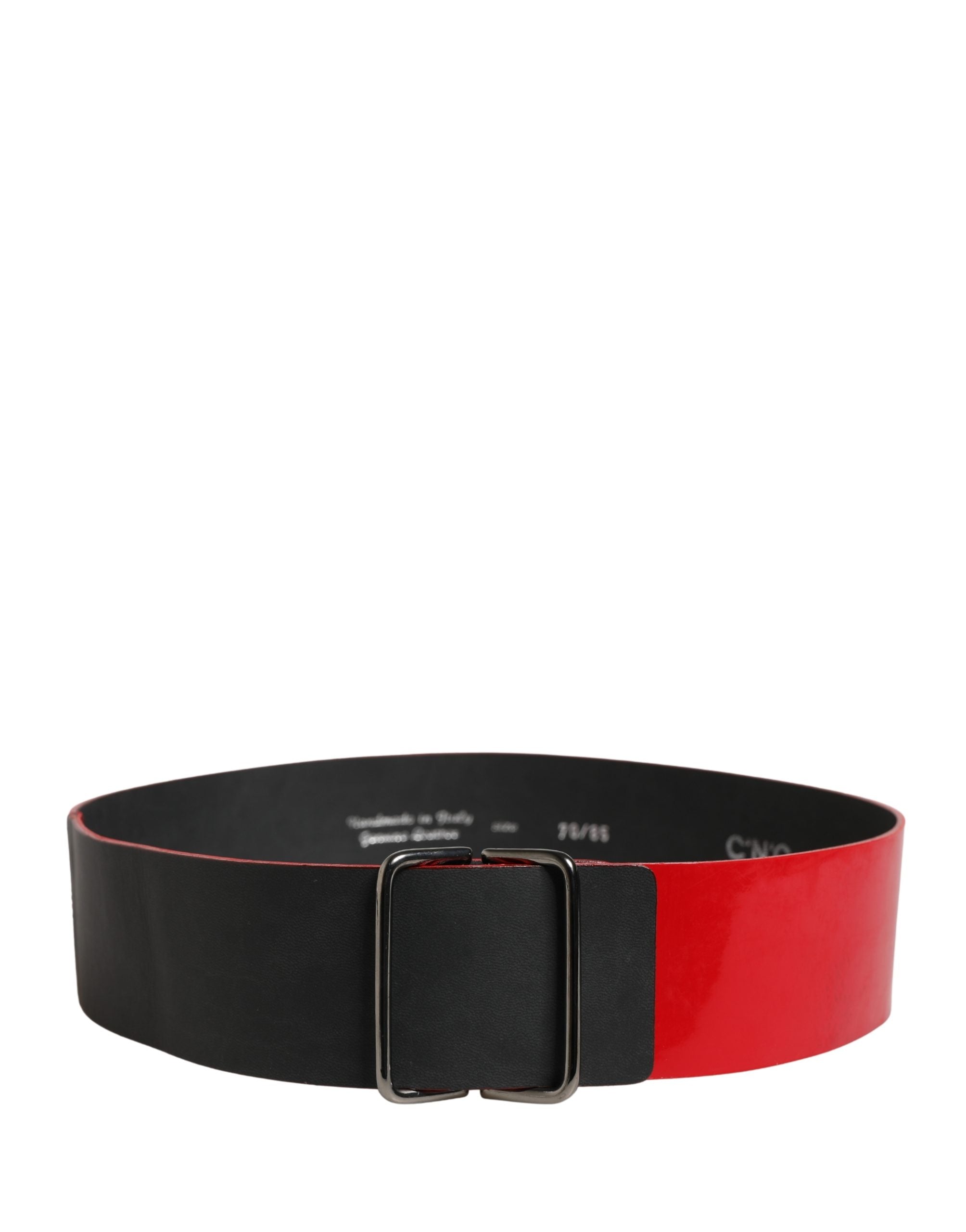 Costume National Red Wide Waist Silver Metal Buckle Women's Belt (Pre-Owned)