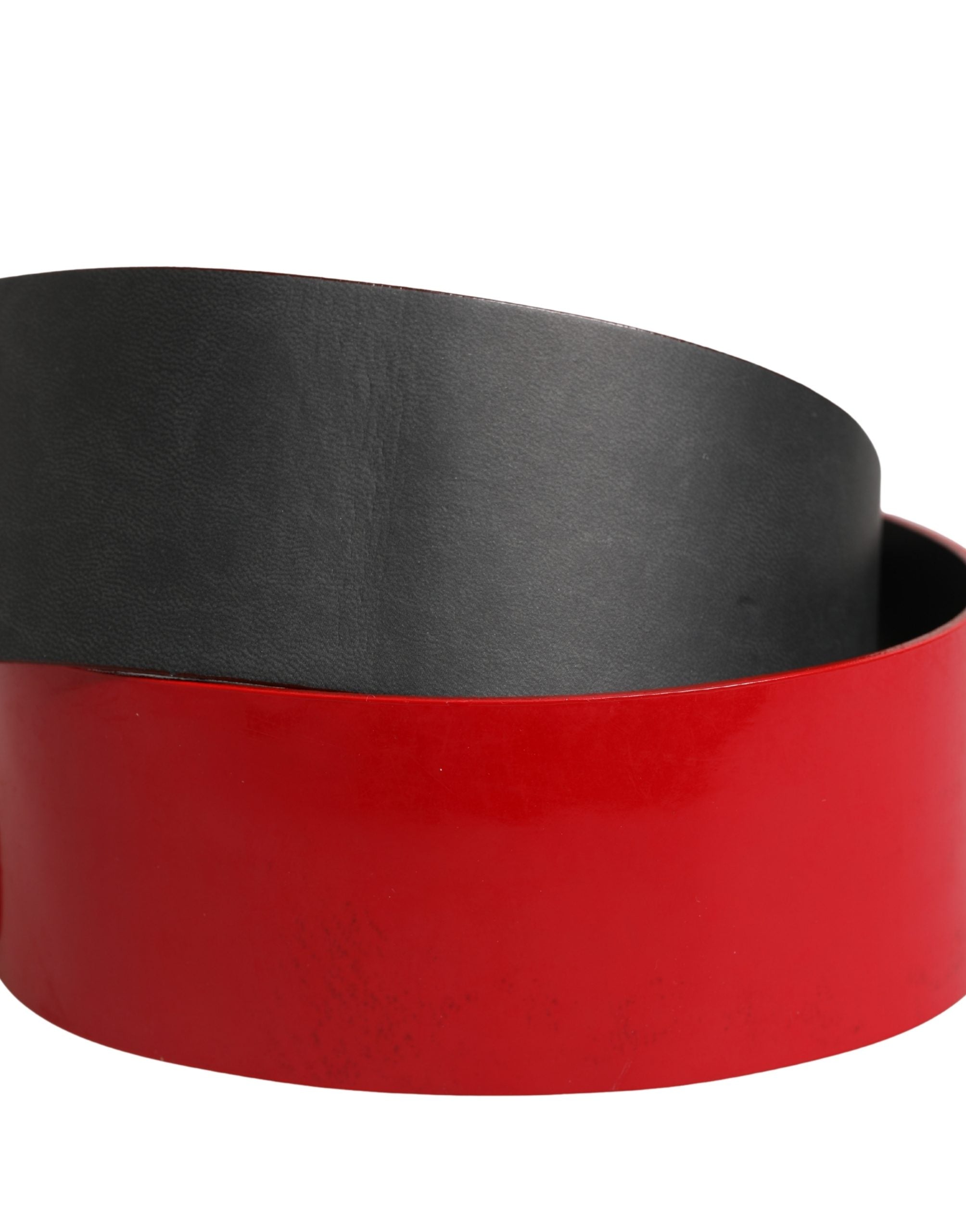 Costume National Red Wide Waist Silver Metal Buckle Women's Belt (Pre-Owned)