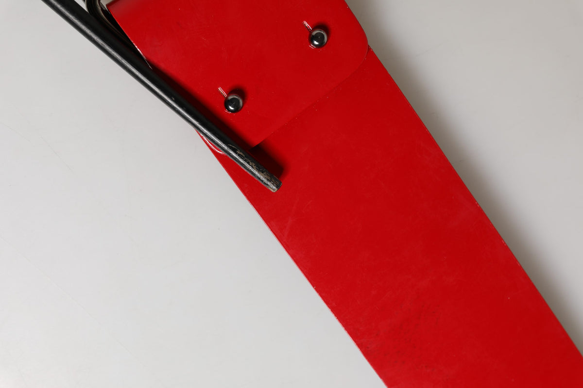 Costume National Red Wide Waist Silver Metal Buckle Women's Belt (Pre-Owned)