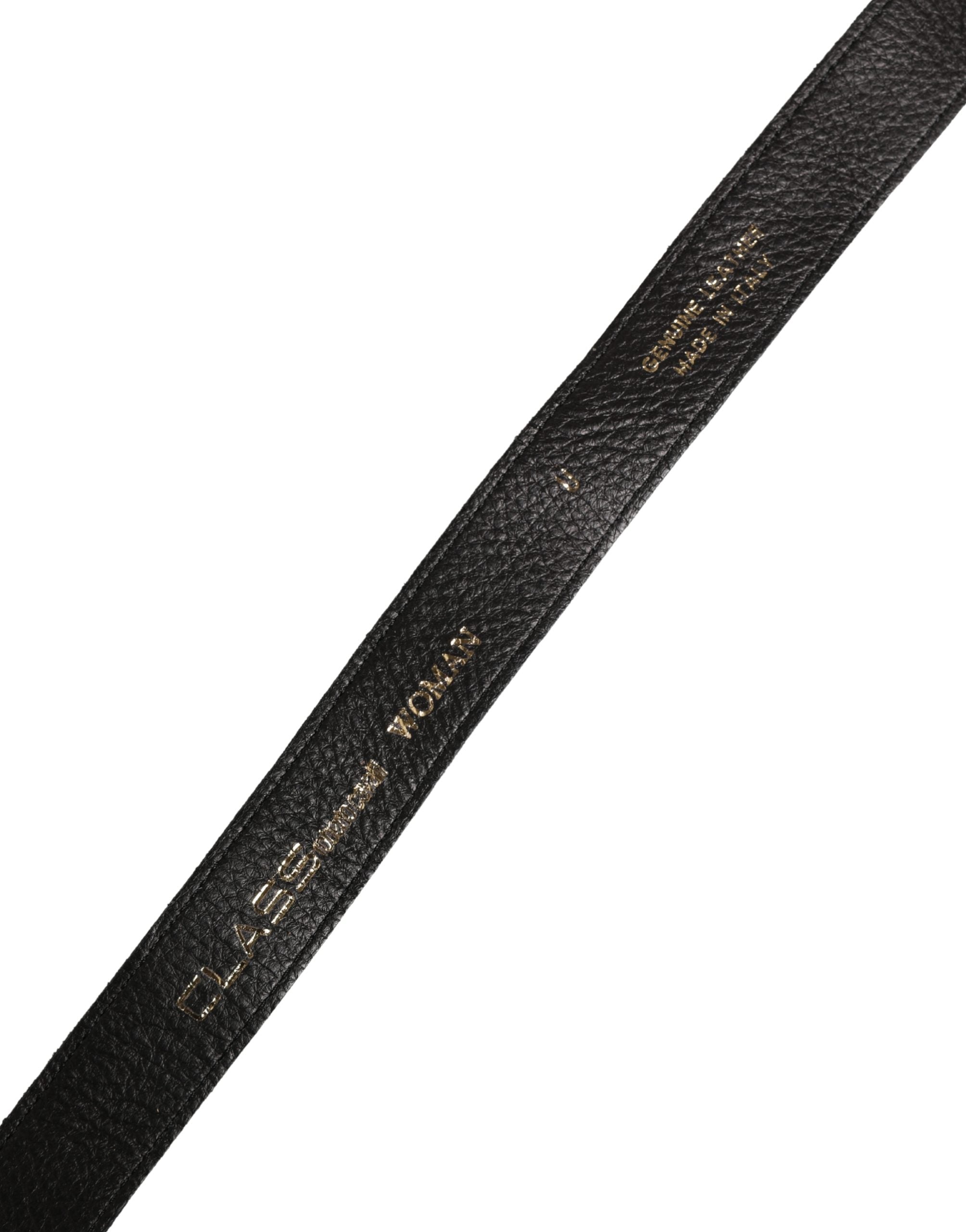Cavalli Class Multicolor Floral Wide Waist Gold Metal Buckle Cintura Women's Belt