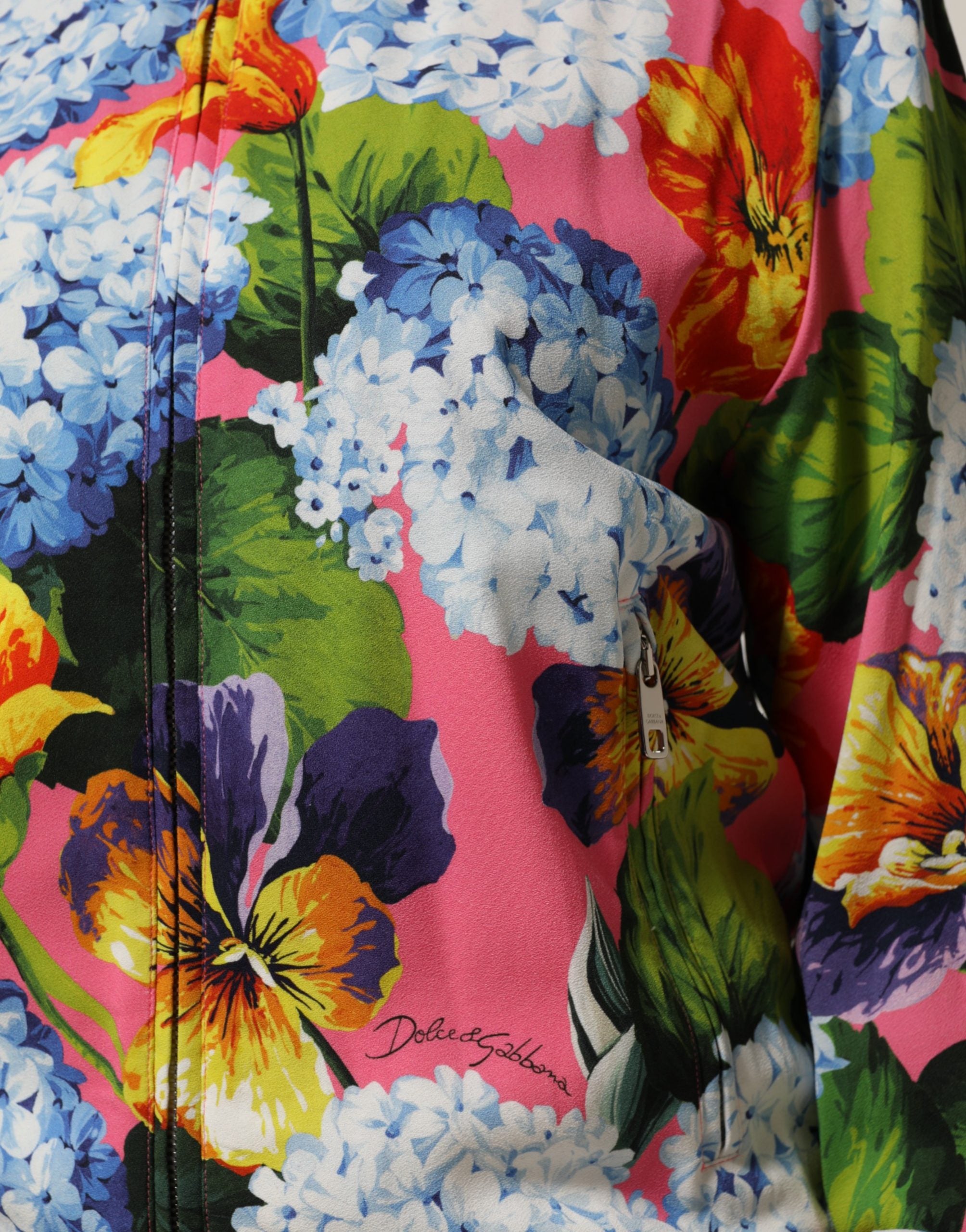 Dolce & Gabbana Multicolor Floral Print Zip Cardigan Women's Jacket