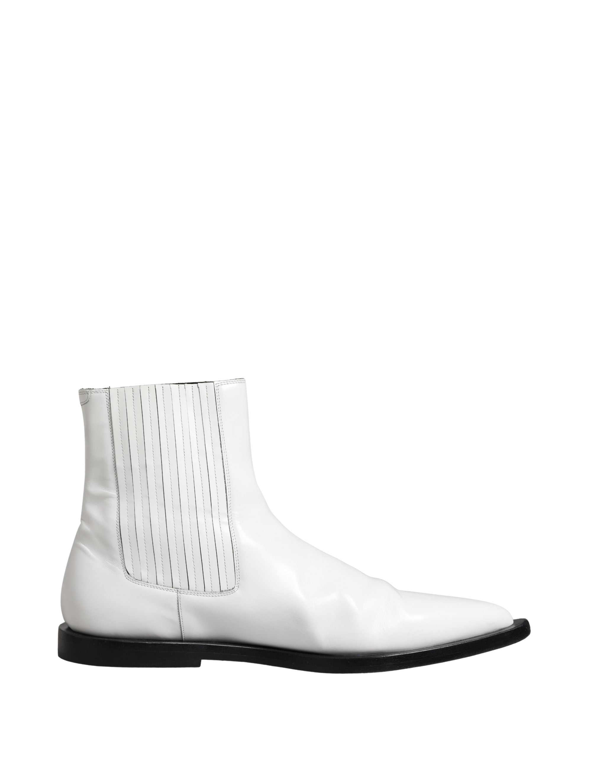 Dolce & Gabbana White Leather Chelsea SlipOn Ankle Boots Men's Shoes (Pre-Owned)