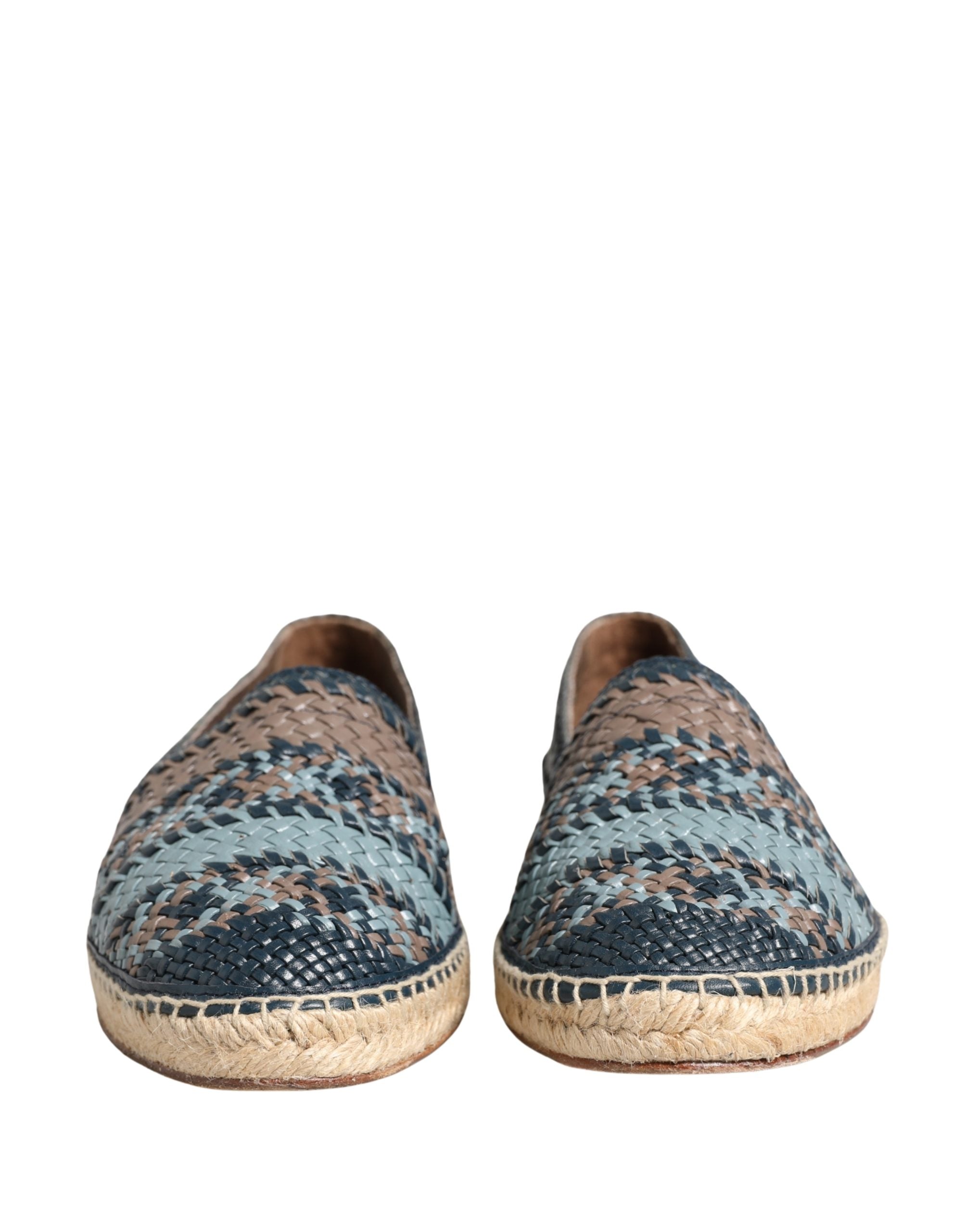 Dolce & Gabbana Blue Gray Slip On Buffalo Espadrille Men's Shoes (Pre-Owned)
