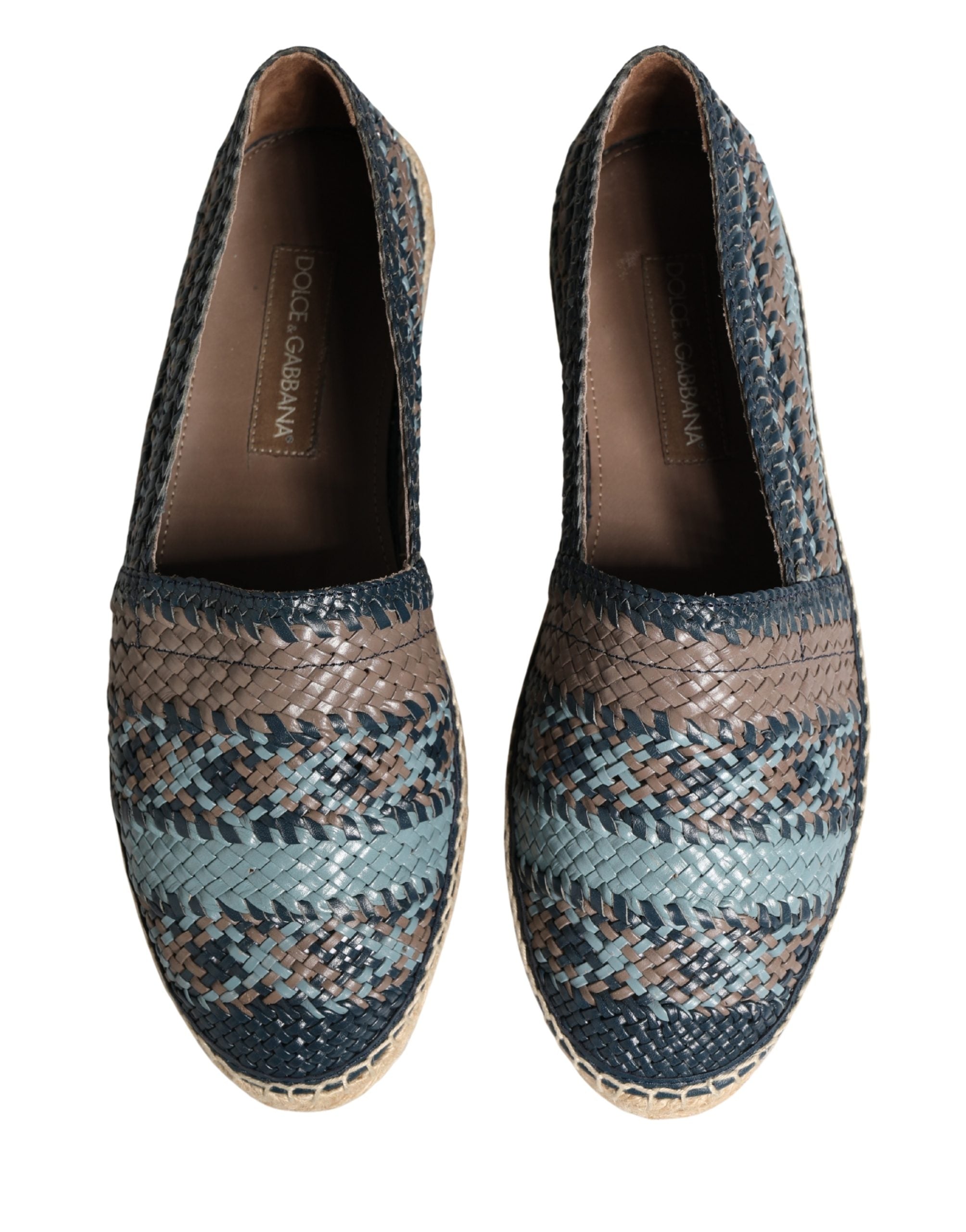 Dolce & Gabbana Blue Gray Slip On Buffalo Espadrille Men's Shoes (Pre-Owned)
