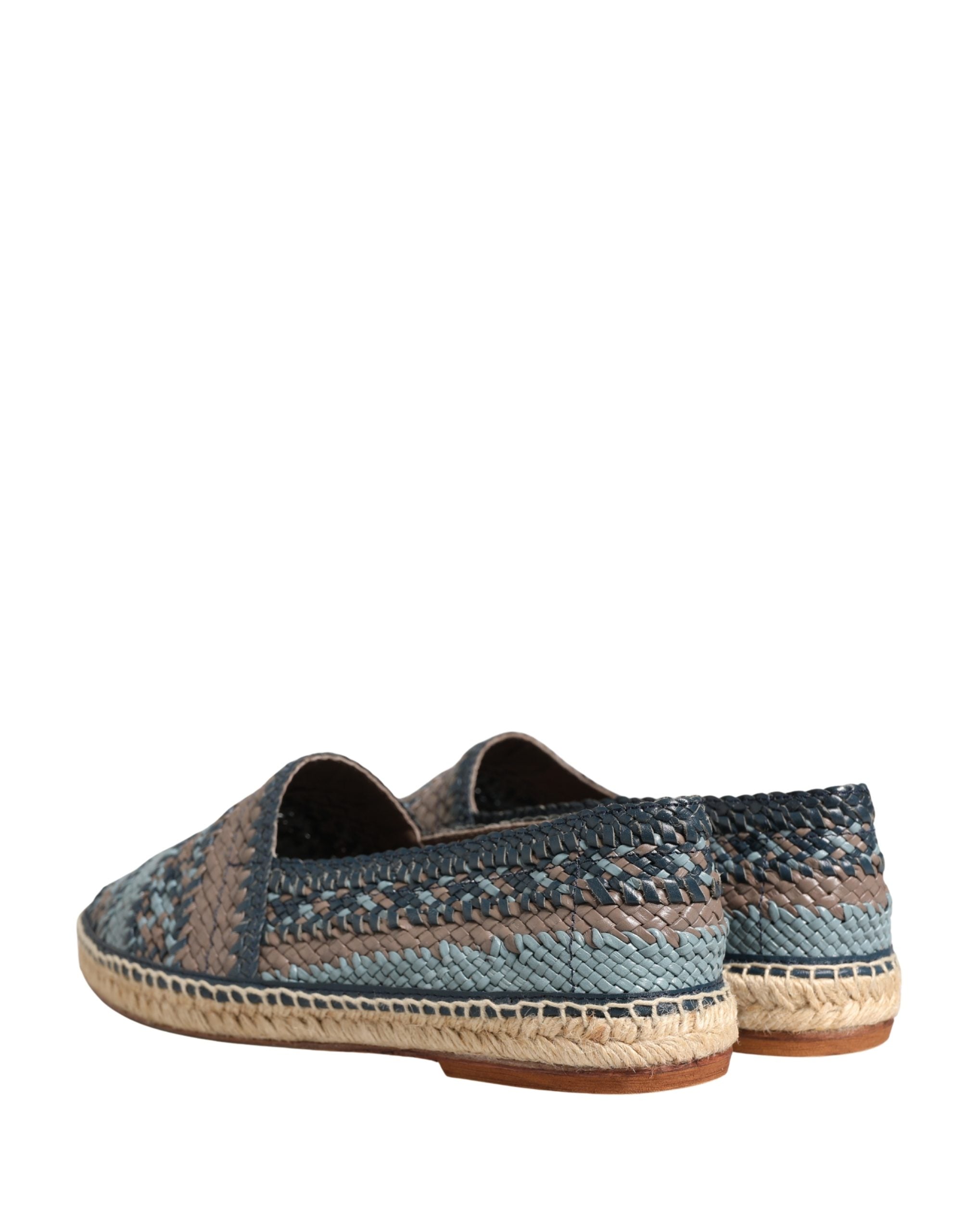 Dolce & Gabbana Blue Gray Slip On Buffalo Espadrille Men's Shoes (Pre-Owned)