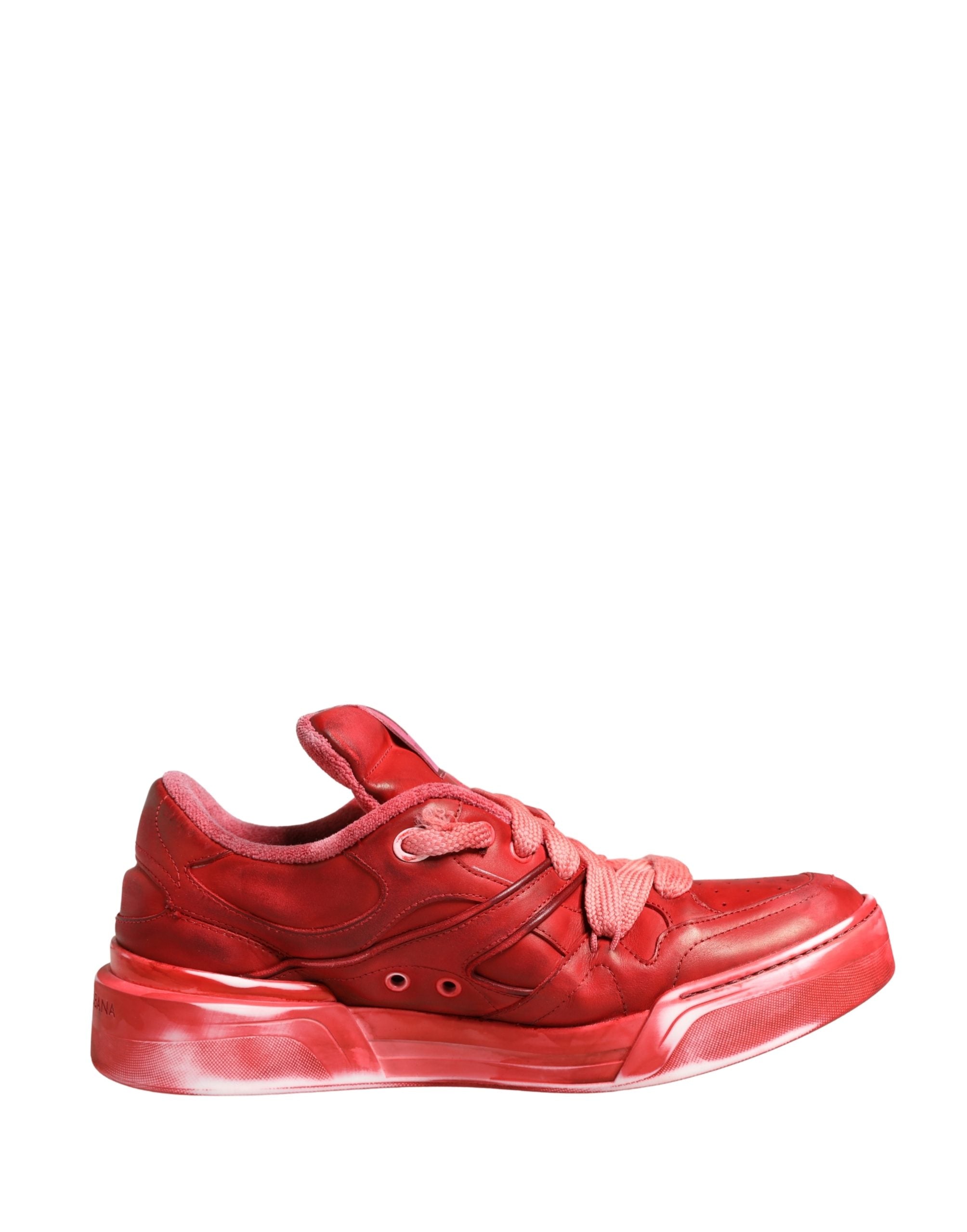 Dolce & Gabbana Red Distressed Suede Men Sneakers Men's Shoes (Pre-Owned)