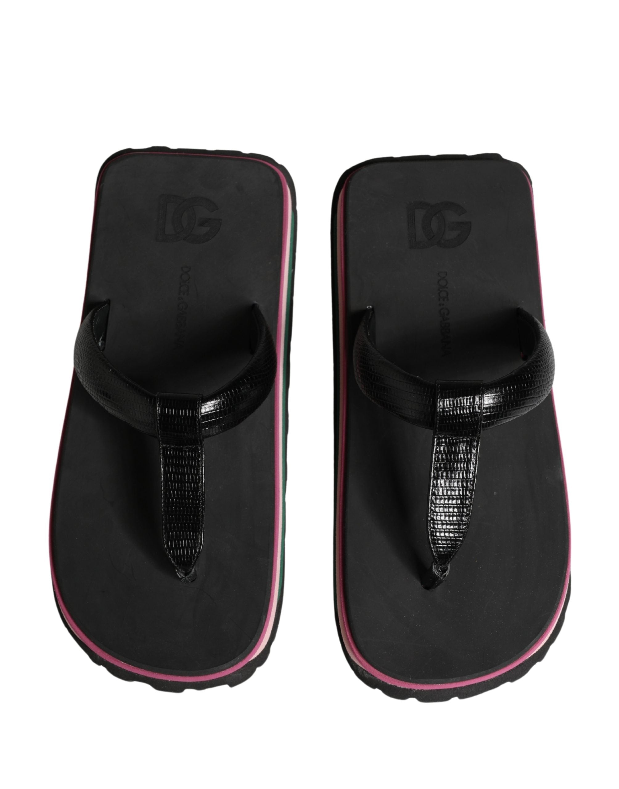 Dolce & Gabbana Multicolor Rubber Chunky Flip Flop Women's Shoes