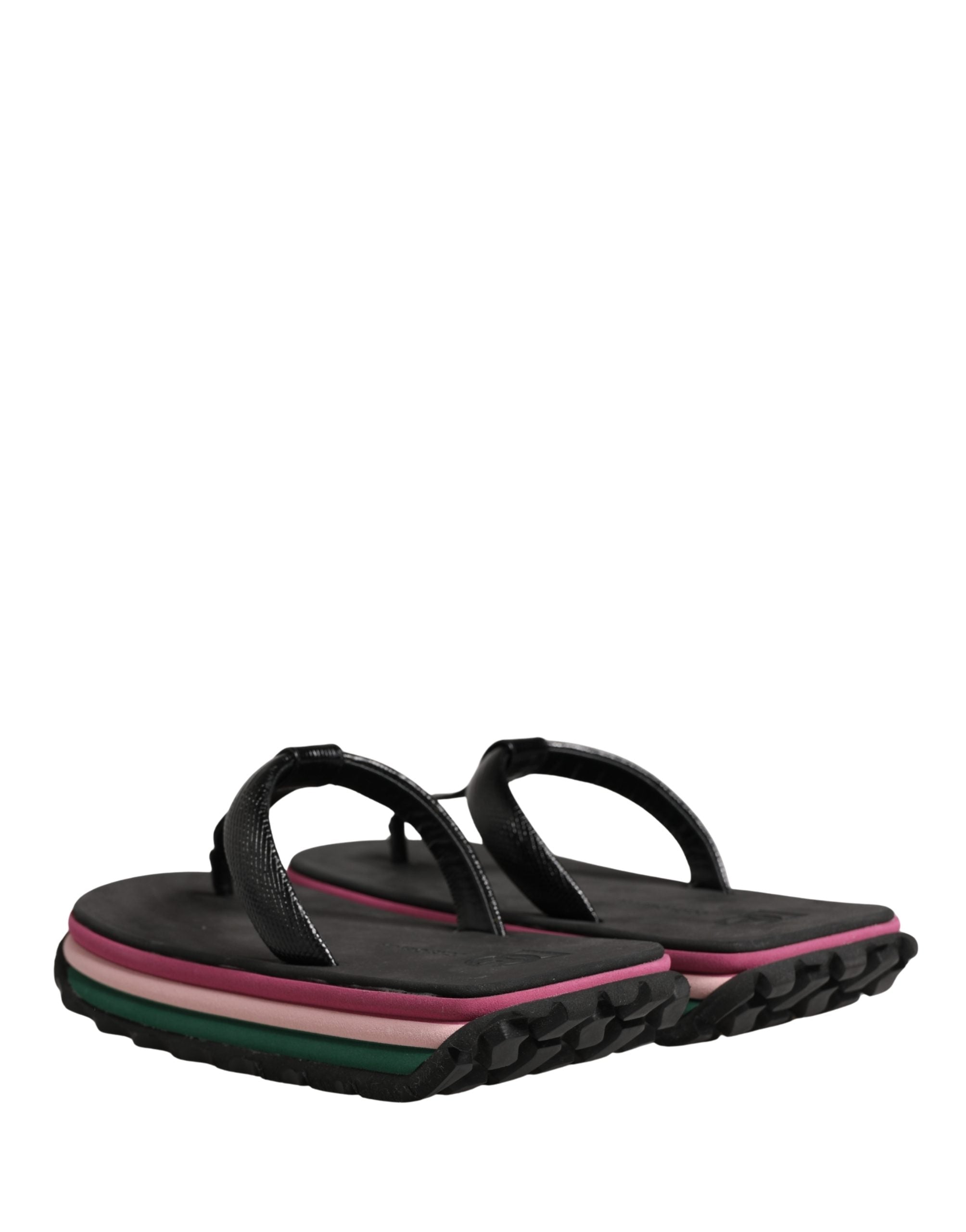 Dolce & Gabbana Multicolor Rubber Chunky Flip Flop Women's Shoes