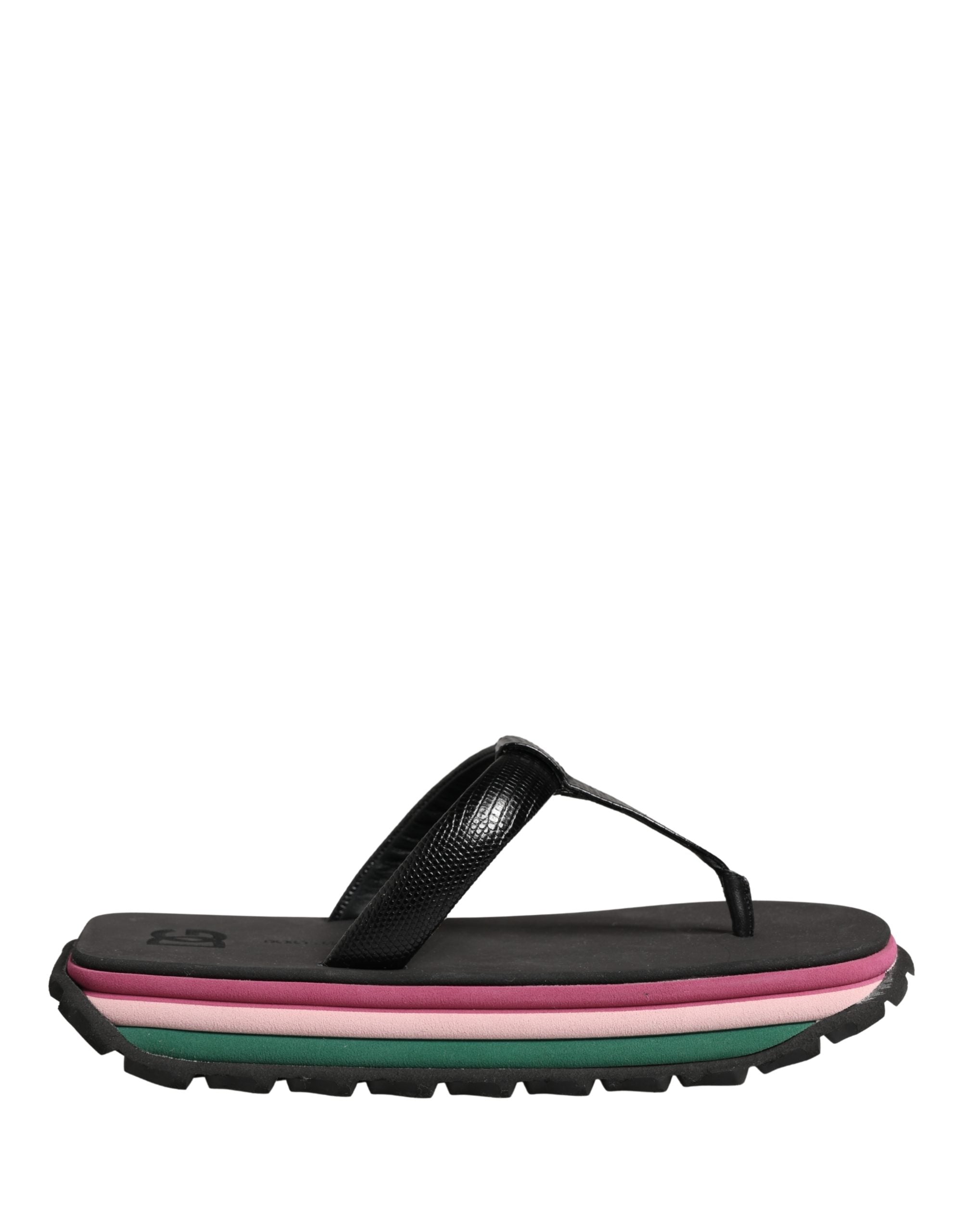 Dolce & Gabbana Multicolor Rubber Chunky Flip Flop Women's Shoes