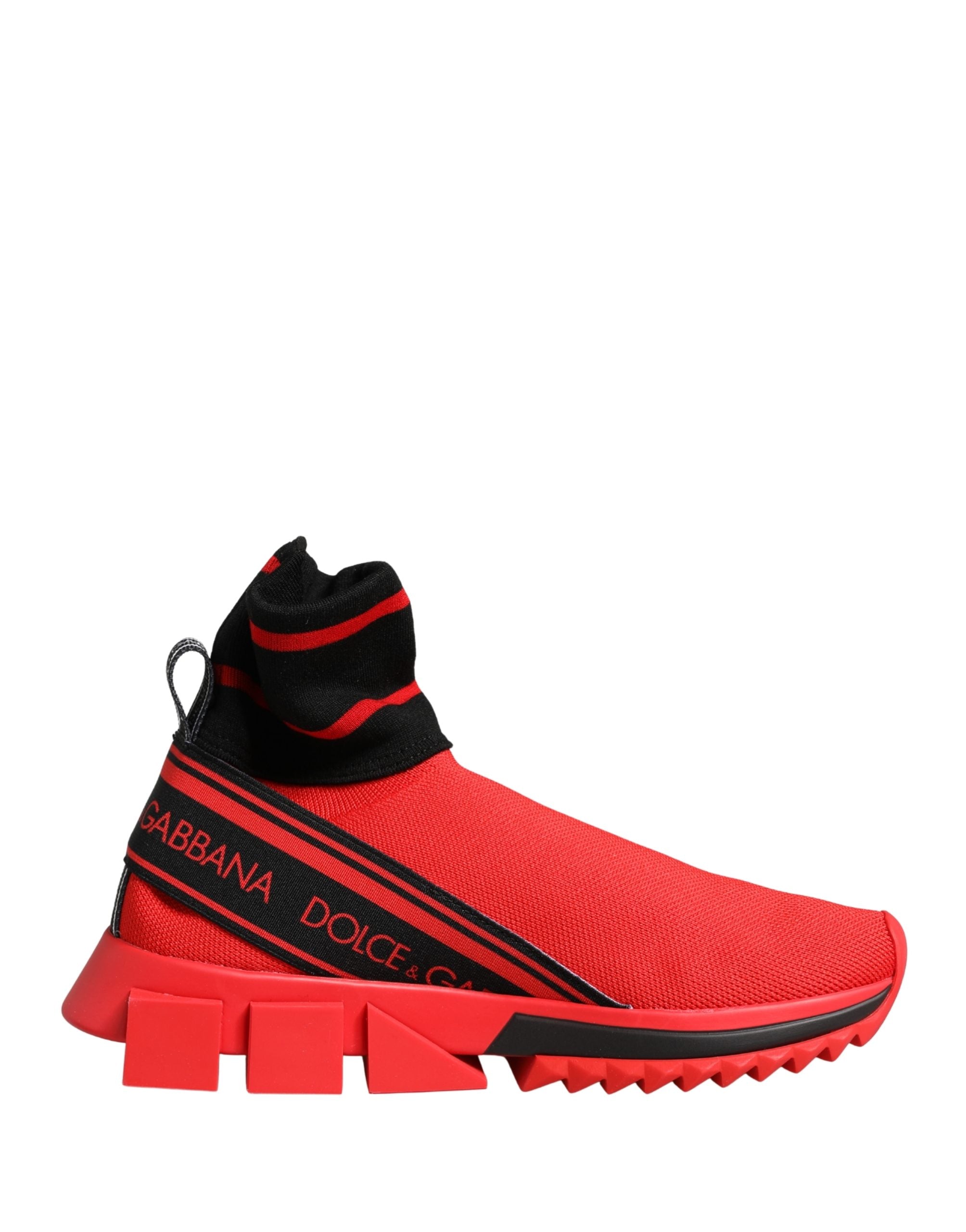 Dolce & Gabbana Red Black Sorrento Socks Sneakers Women's Shoes