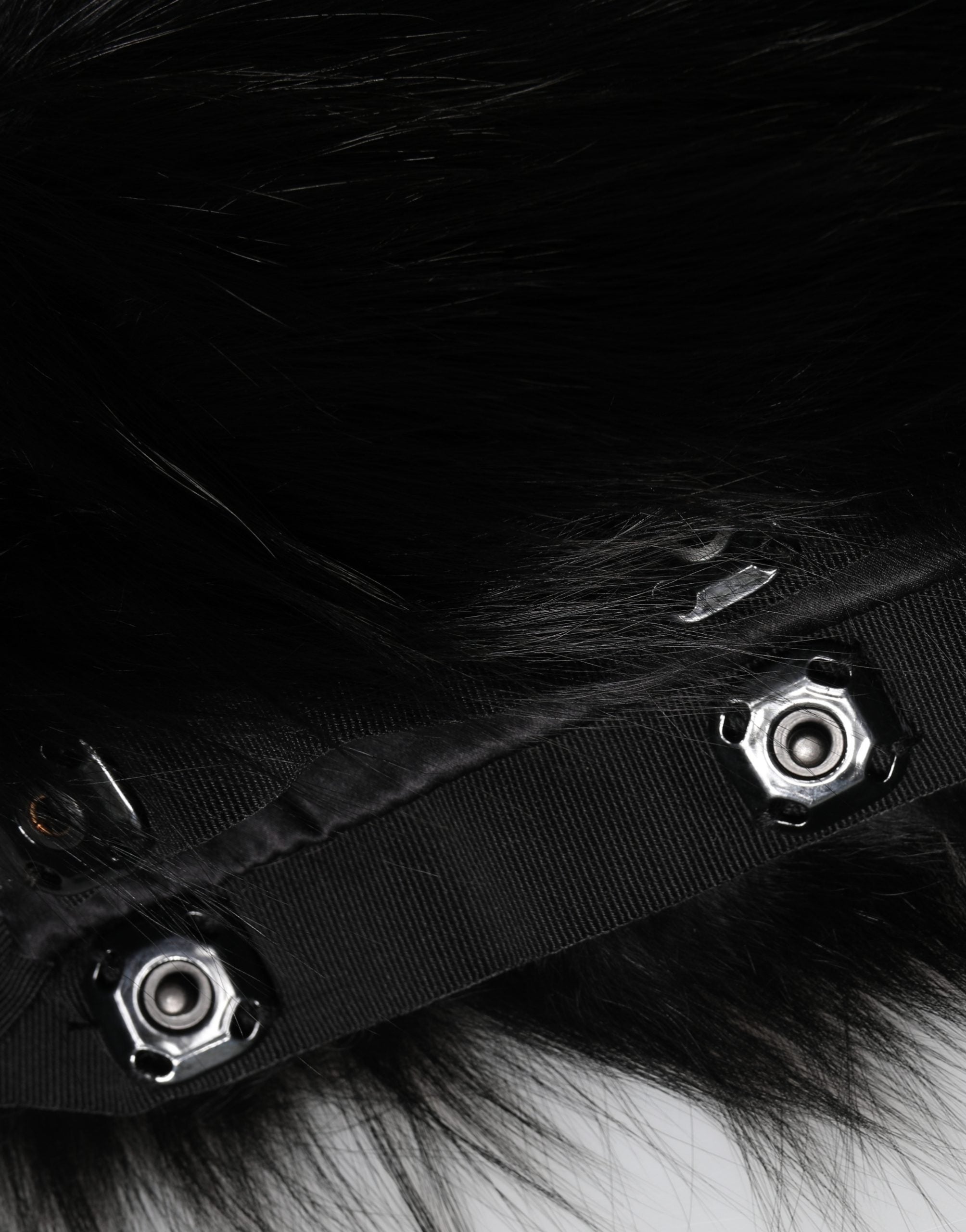 Dolce & Gabbana Black Fur Shoulder Collar Wrap Shawl Women's Scarf