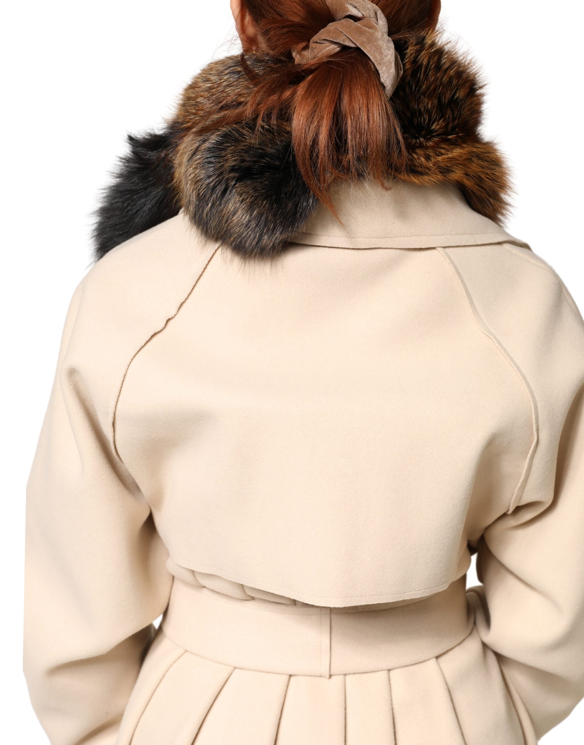 Dolce & Gabbana Brown Red Fox Fur Neck Warmer Winter Women's Scarf