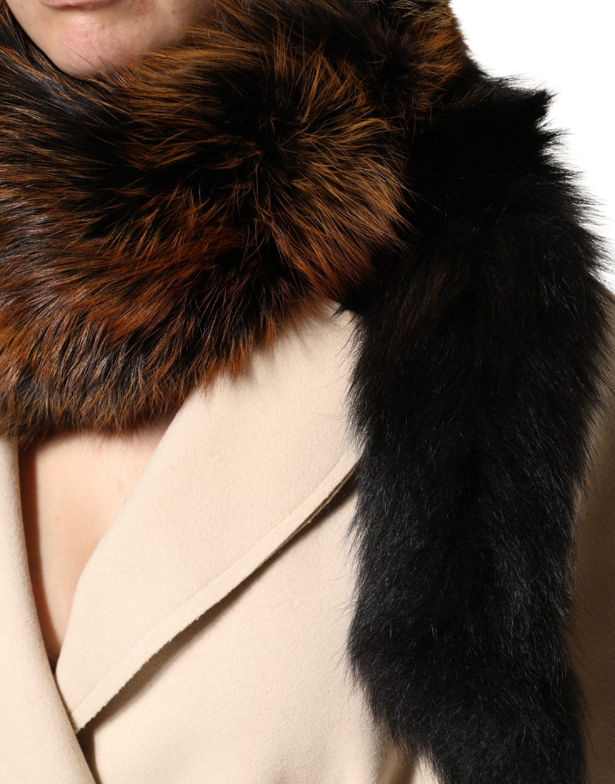 Dolce & Gabbana Brown Red Fox Fur Neck Warmer Winter Women's Scarf