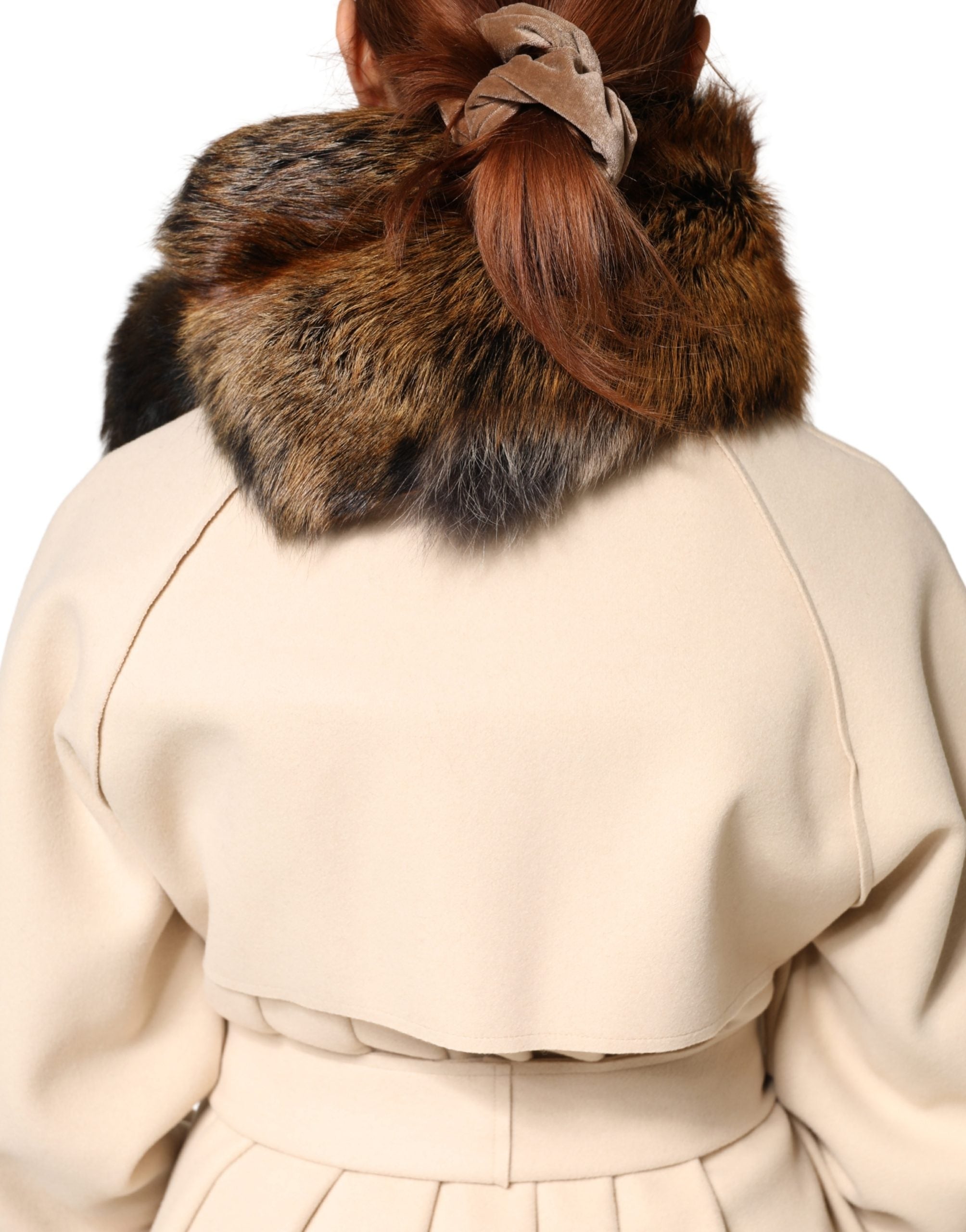 Dolce & Gabbana Brown Red Fox Fur Neck Warmer Winter Women's Scarf