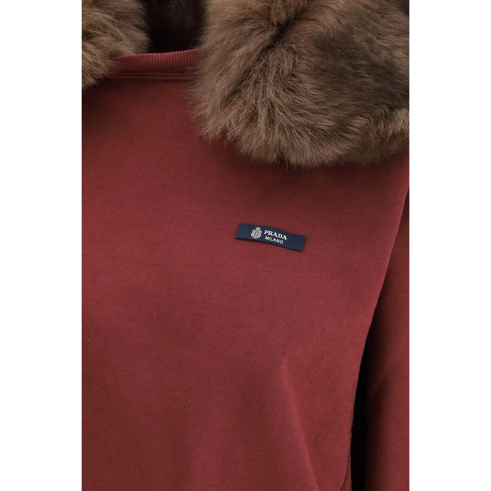 Prada Bordeaux Cotton Women's Sweatshirt