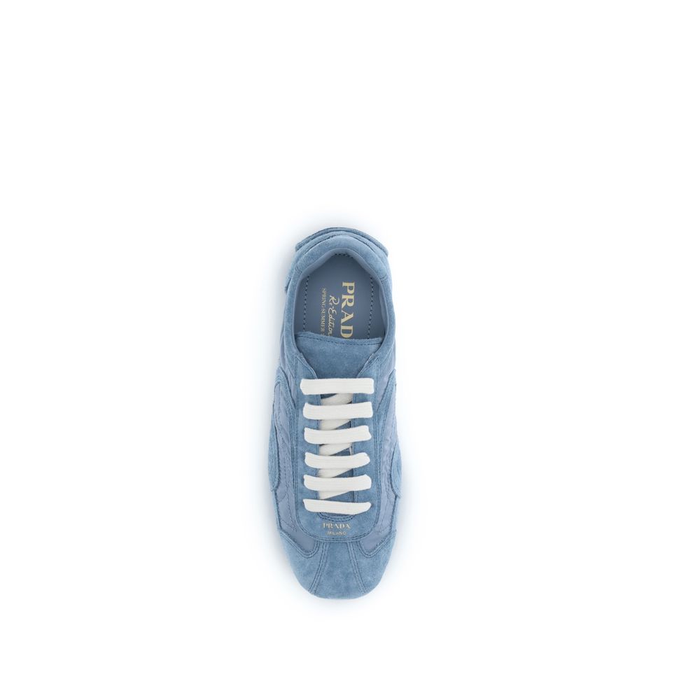 Prada Blue Lamb Ovis Aries Athletic Women's Sneakers