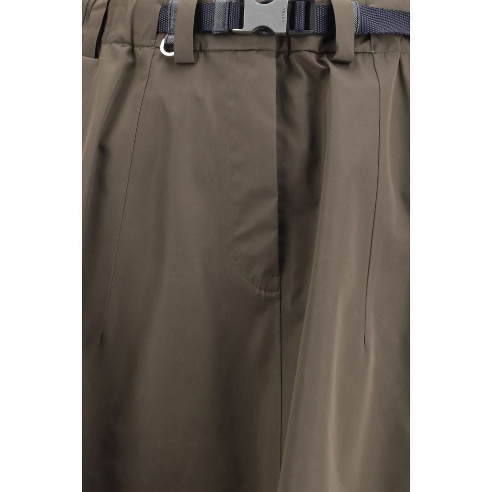 Prada Bicolor Recycled Polyester Midi Women's Skirt