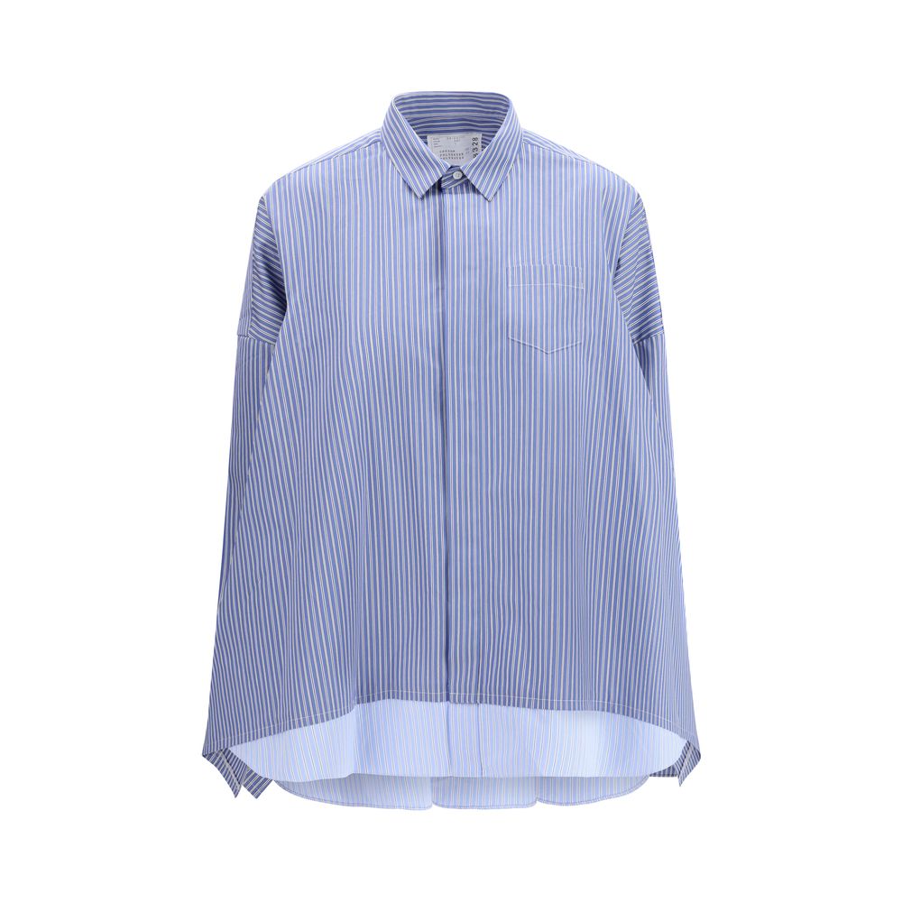 Sacai Blue Cotton Pattern Women's Shirt