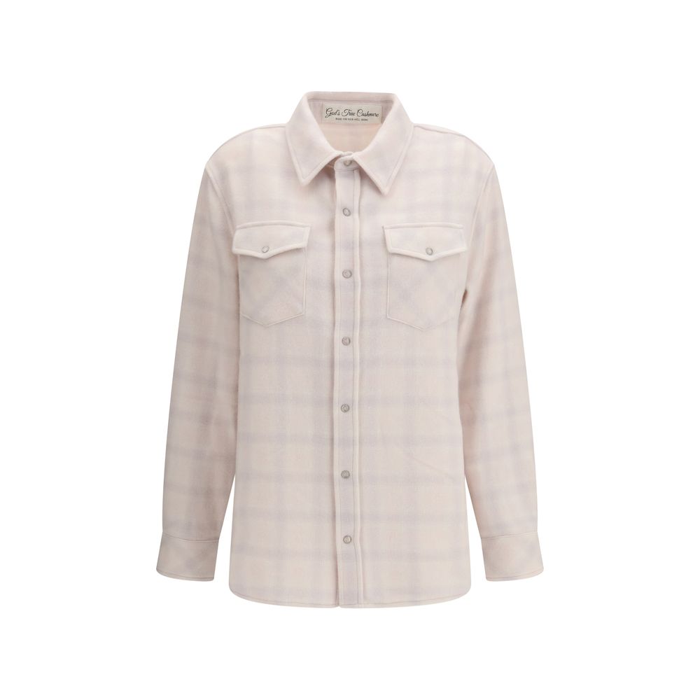 God's True Cashmere White Cashmere Pattern Women's Shirt