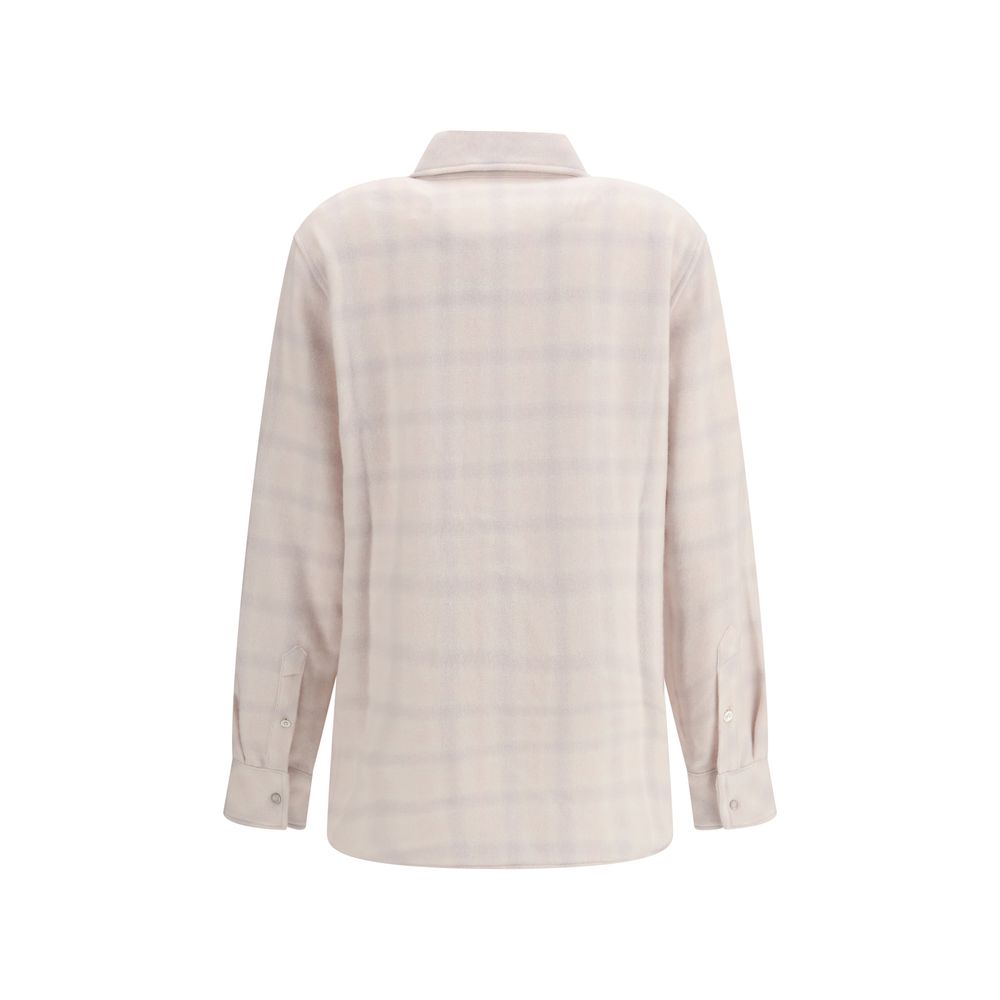 God's True Cashmere White Cashmere Pattern Women's Shirt