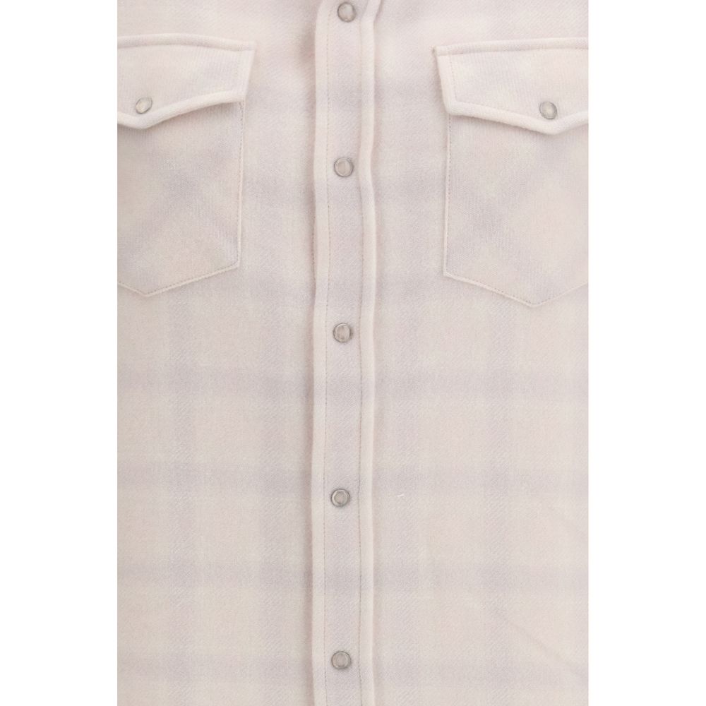 God's True Cashmere White Cashmere Pattern Women's Shirt