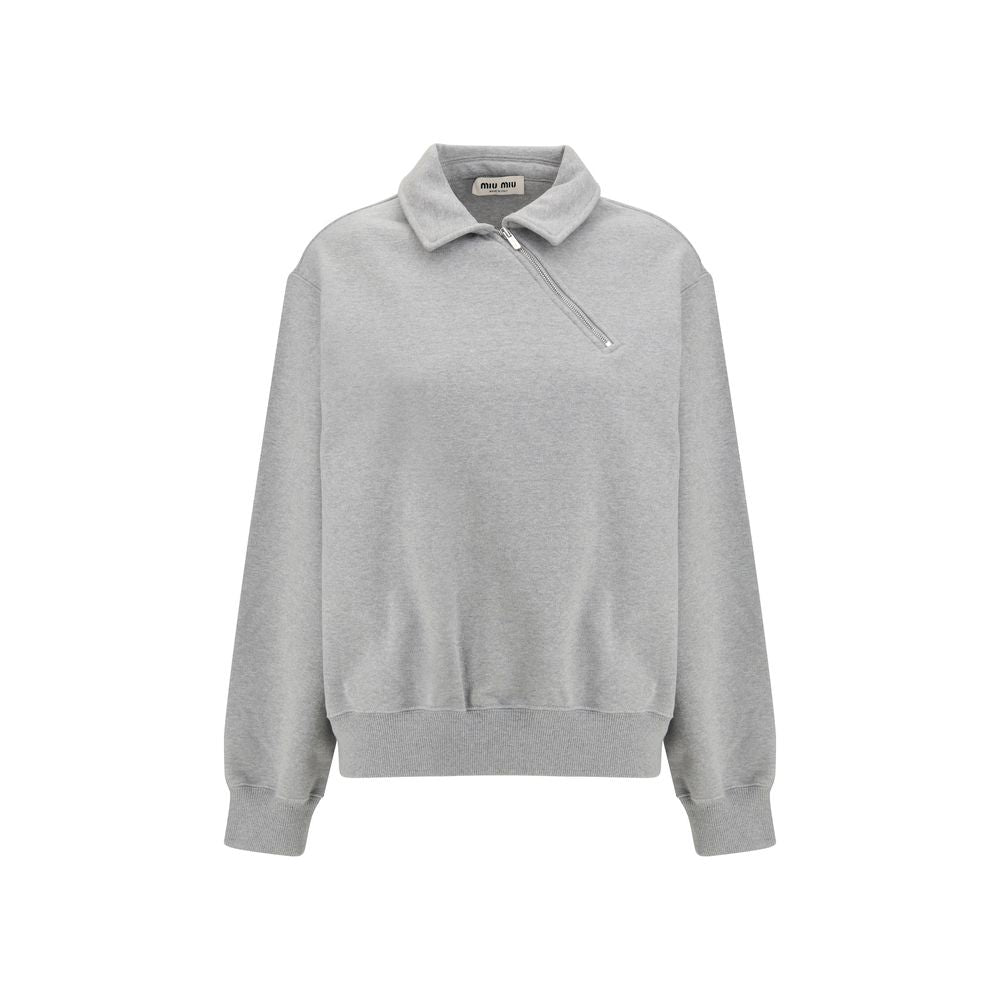 Miu Miu Gray Cotton Women's Sweatshirt