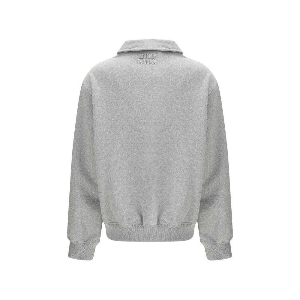 Miu Miu Gray Cotton Women's Sweatshirt