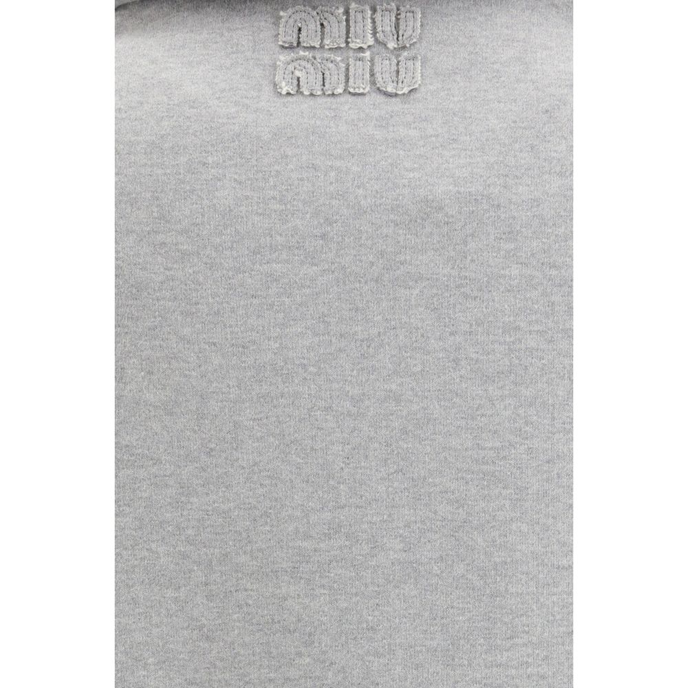 Miu Miu Gray Cotton Women's Sweatshirt