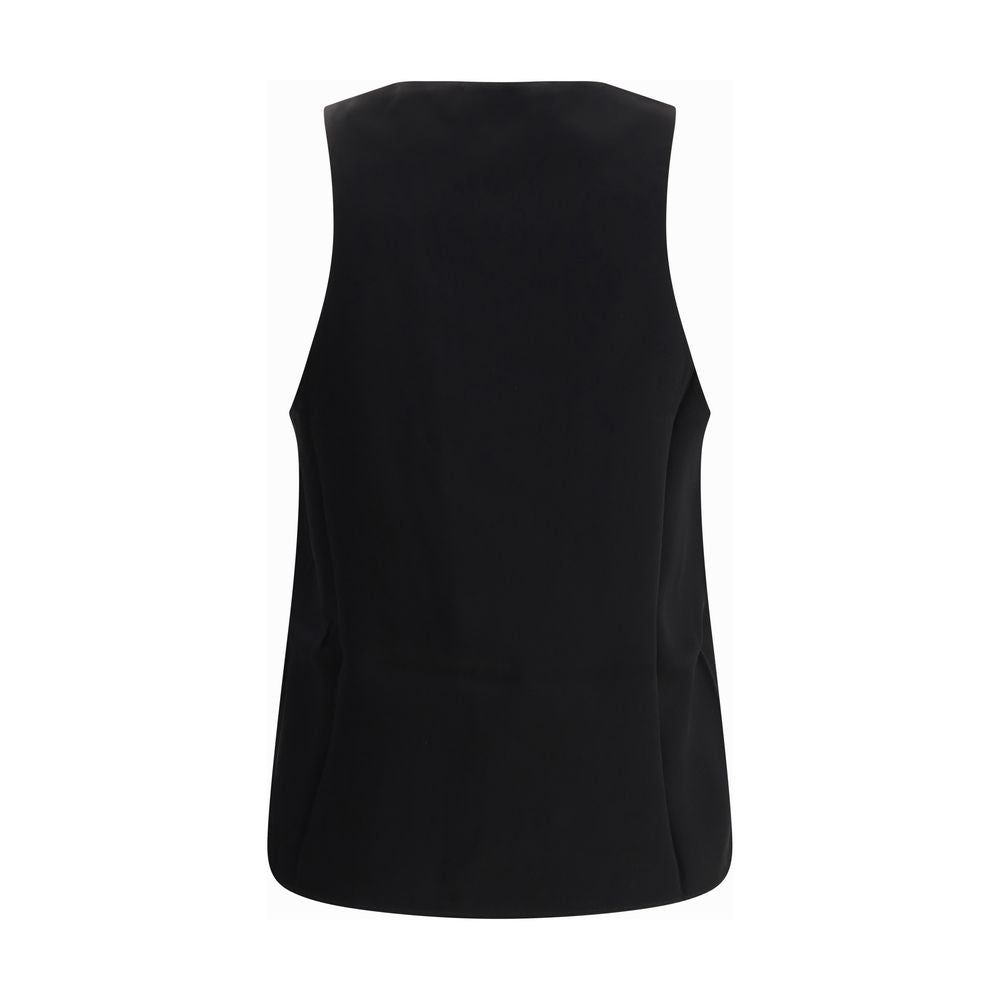 SA SU PHI Black Silk Sleeveles Women's T-Shirt