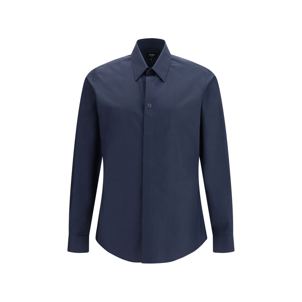 Fendi Blue Cotton Men's Shirt