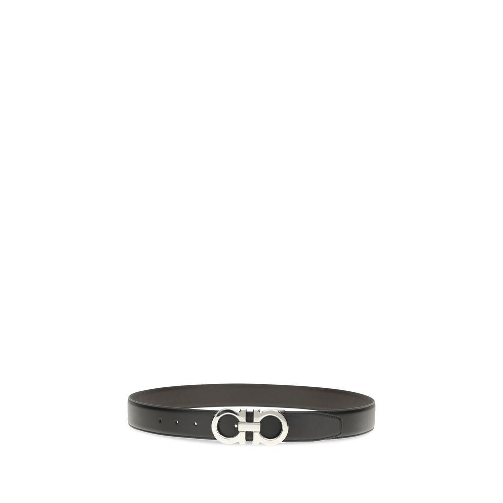 Ferragamo Black Leather Regular Men's Belt