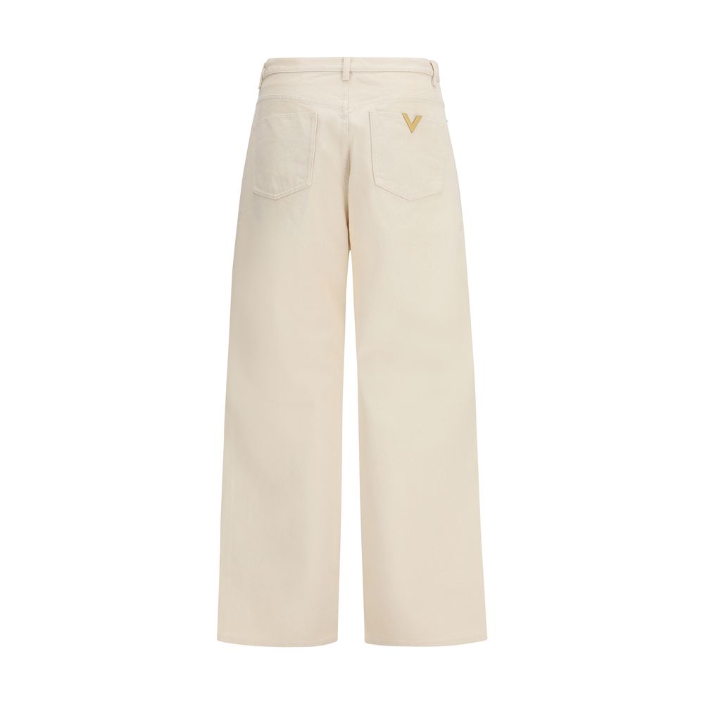 Valentino Garavani Beige Cotton Casual Men's Pants