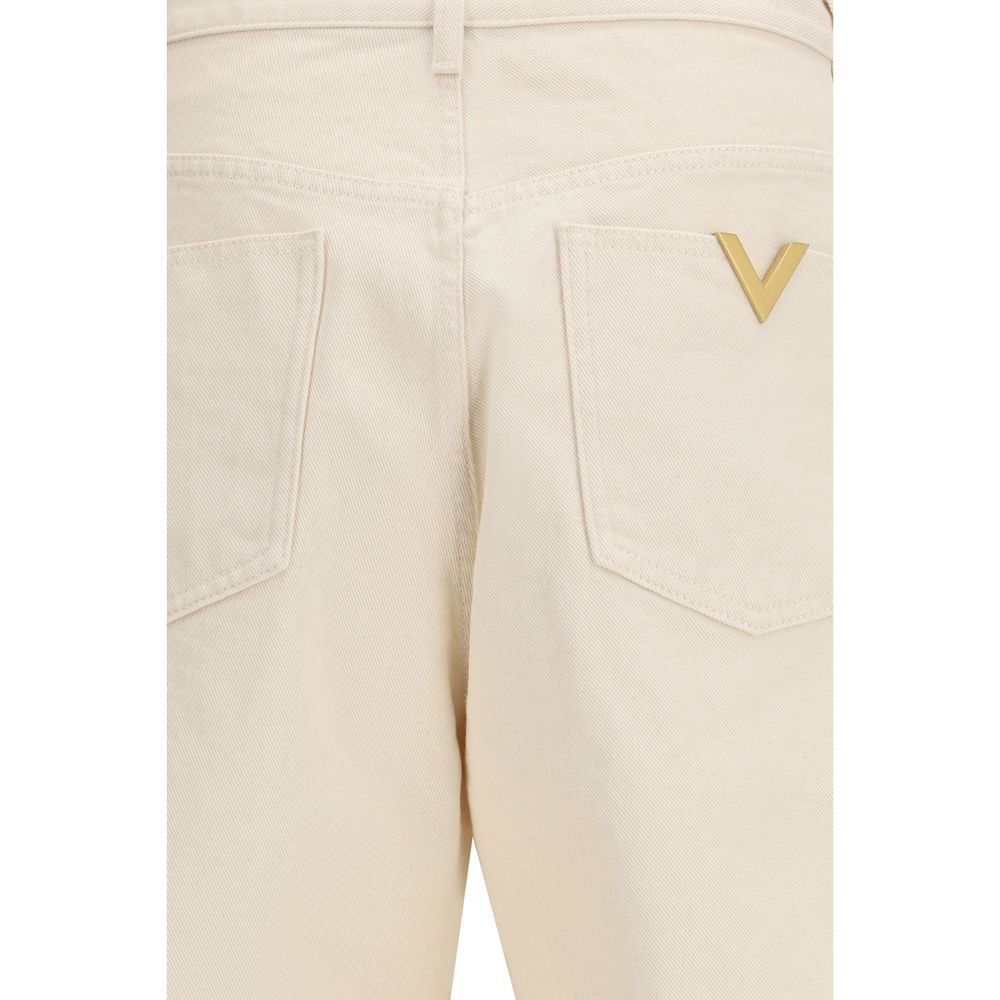 Valentino Garavani Beige Cotton Casual Men's Pants