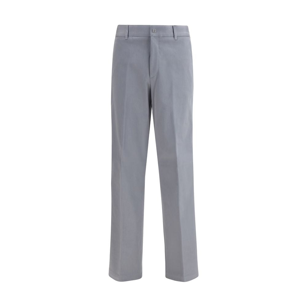 Fendi Gray Cotton Casual Men's Pants
