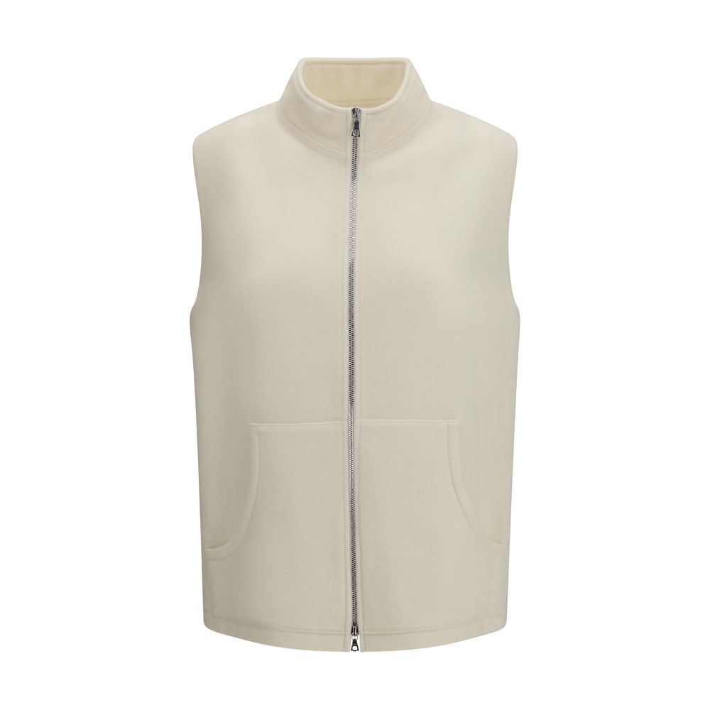 RIER Beige Wool Oves Aries Sleeveless Women's Jacket