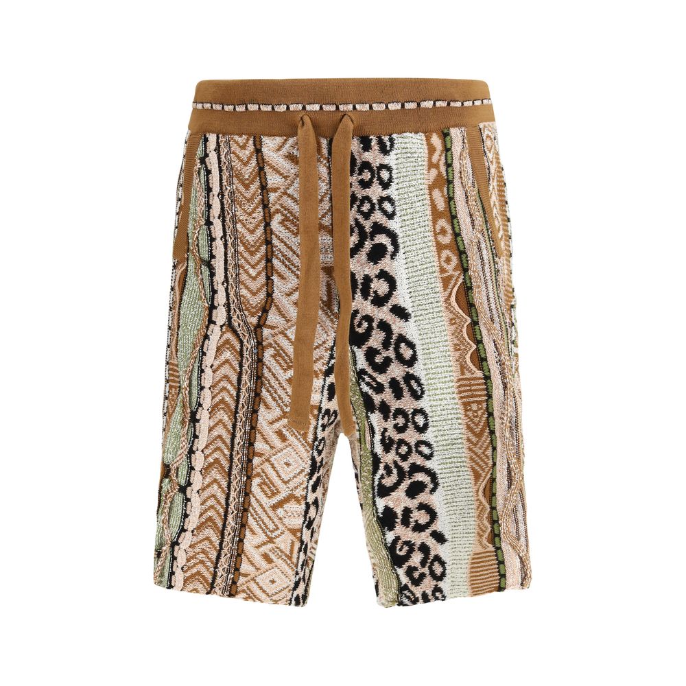 Laneus Multicolor Cotton Bermuda Men's Shorts