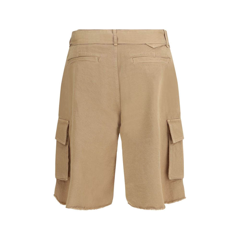Laneus Beige Cotton Bermuda Men's Shorts