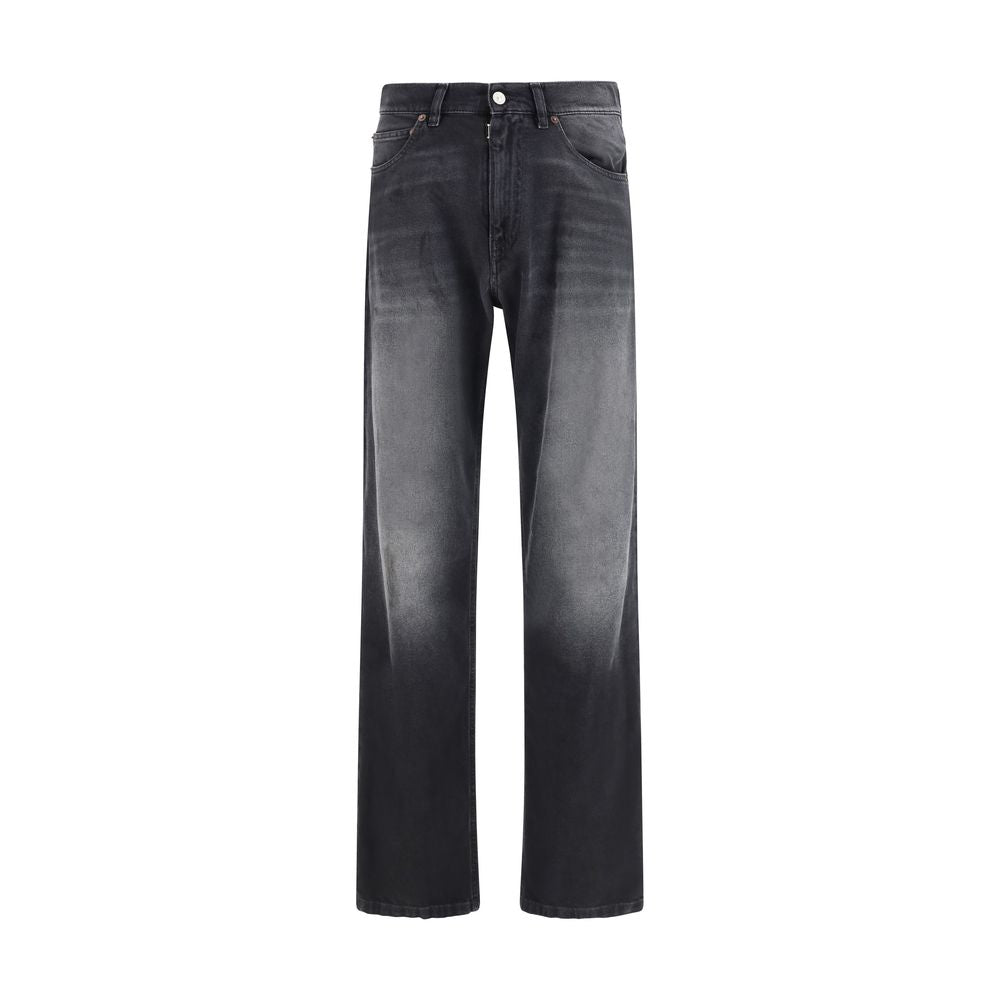 MM6 Black Cotton Straight-Leg Men's Jeans