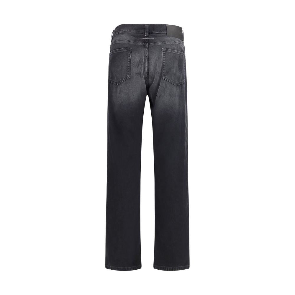 MM6 Black Cotton Straight-Leg Men's Jeans